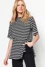 Trendyol - Black Striped Long Tshirt
