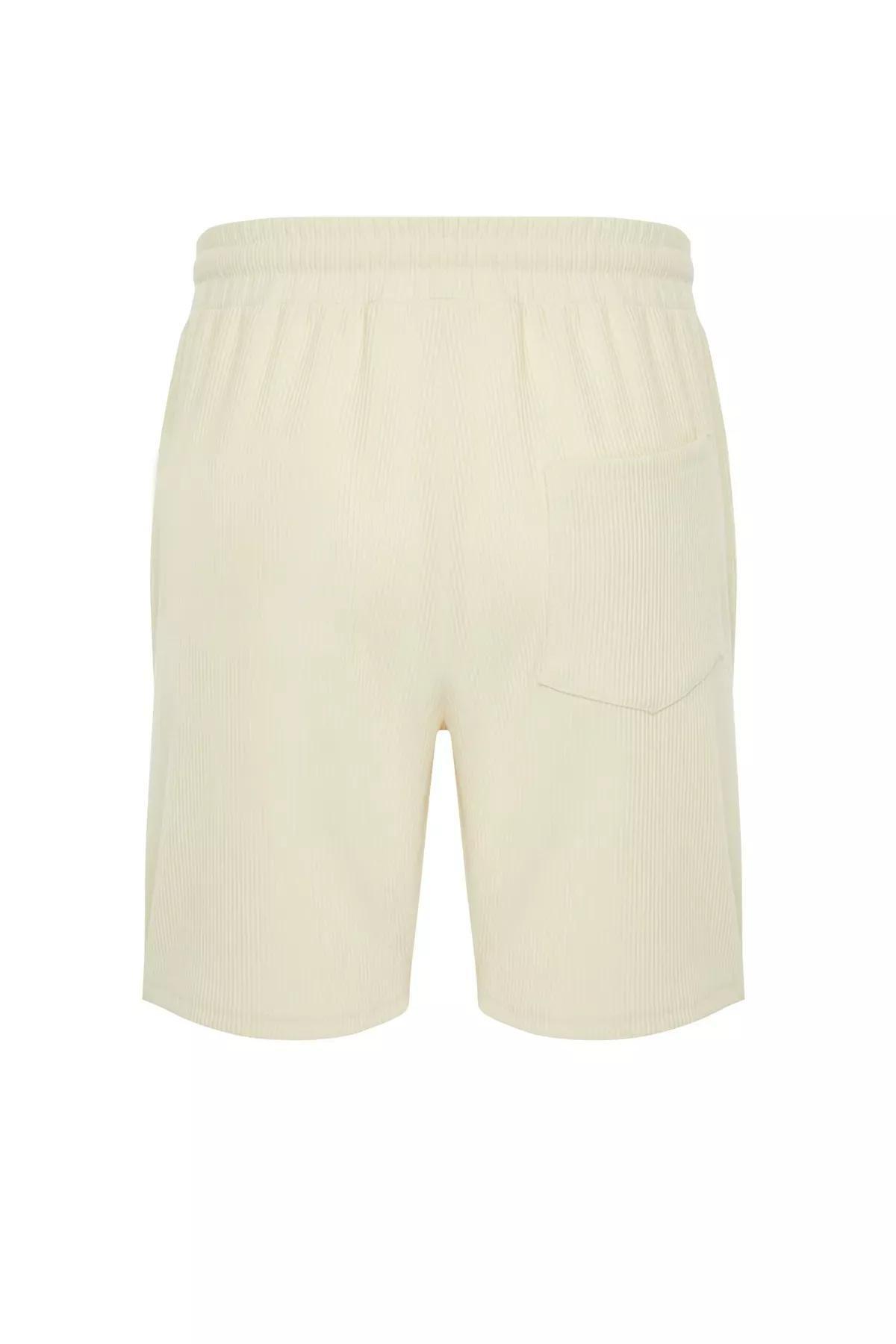 Beige Regular Cut Shorts, Ecru, large image number 6