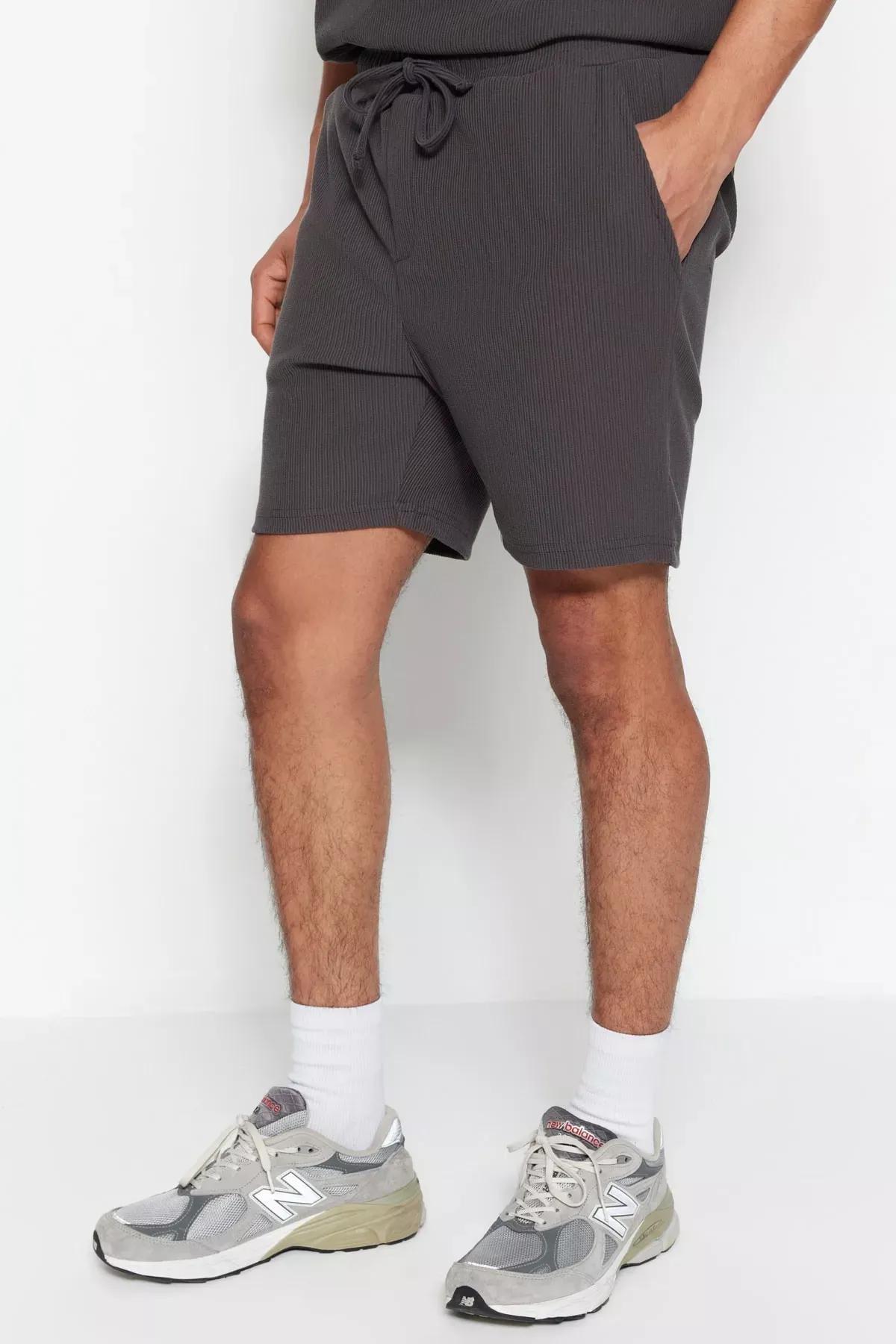 Grey Straight Shorts, Gray, large image number 2