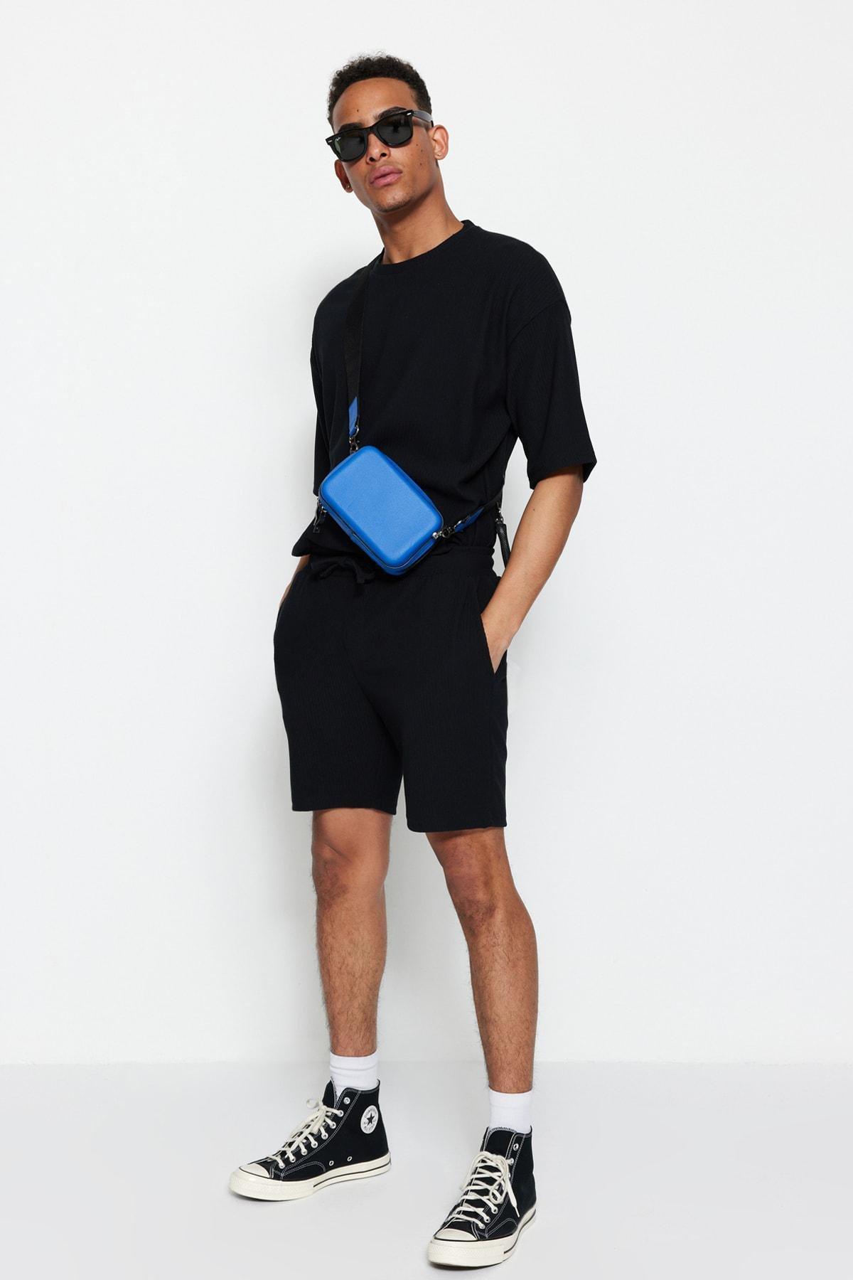 Black Straight Shorts, , large image number 2