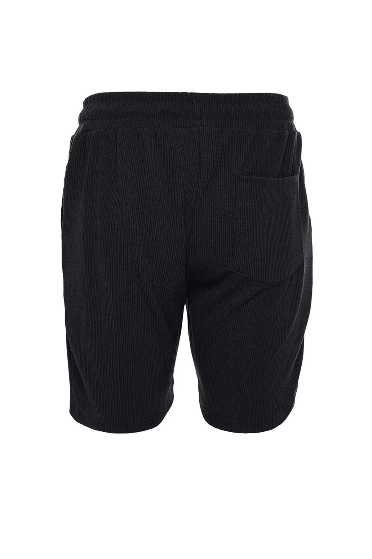 Black Straight Shorts, Black, large image number 6