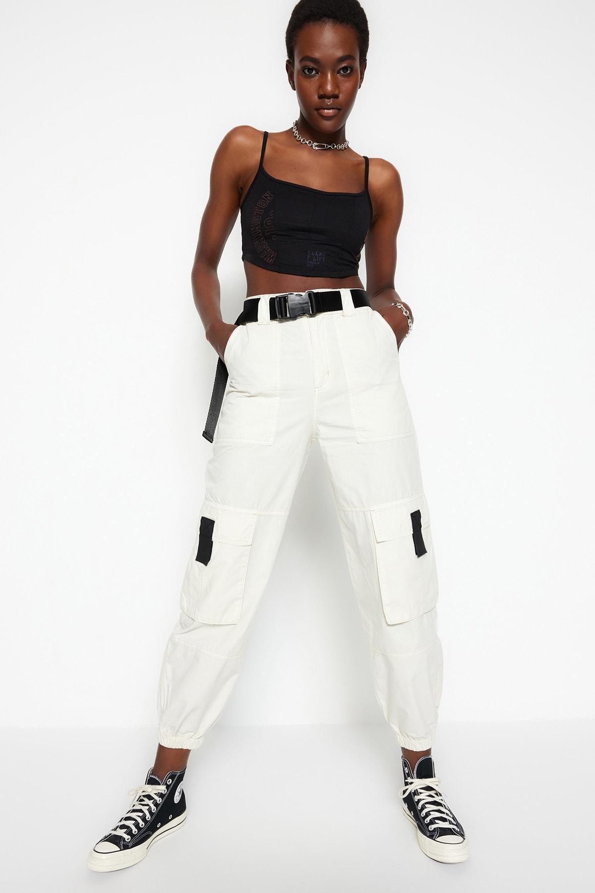 White Joggers Jeans, , large image number 0