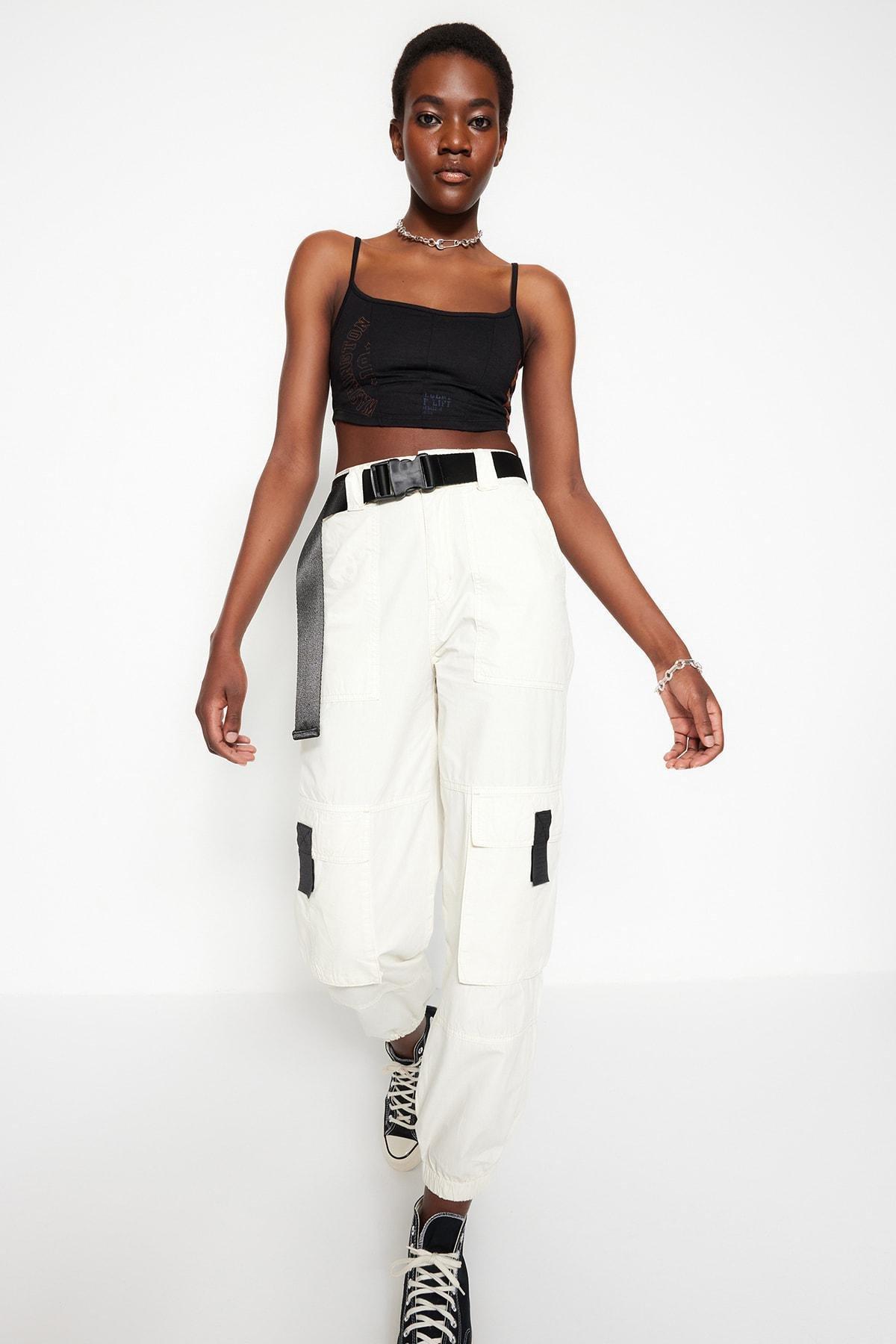White Joggers Jeans, , large image number 1