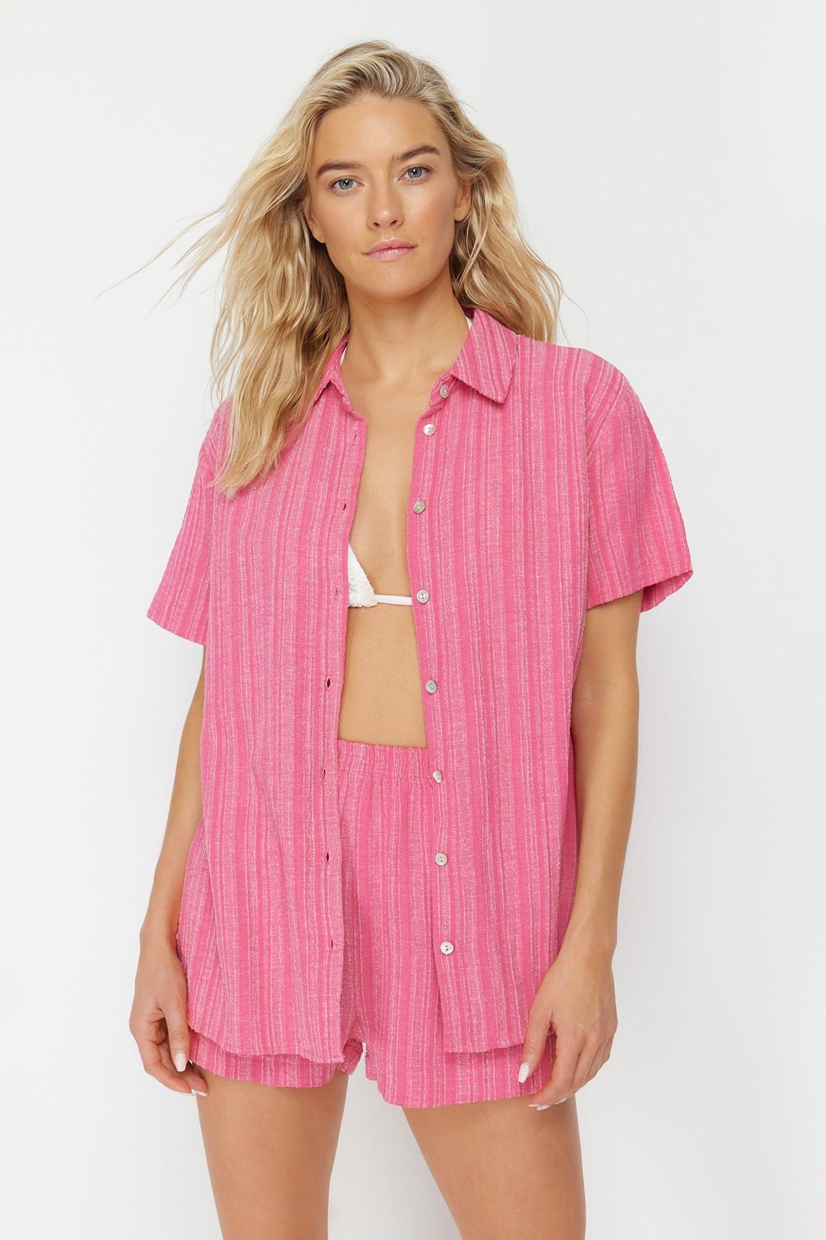 Pink Linen Blend Co-Ord Set, , large image number 1