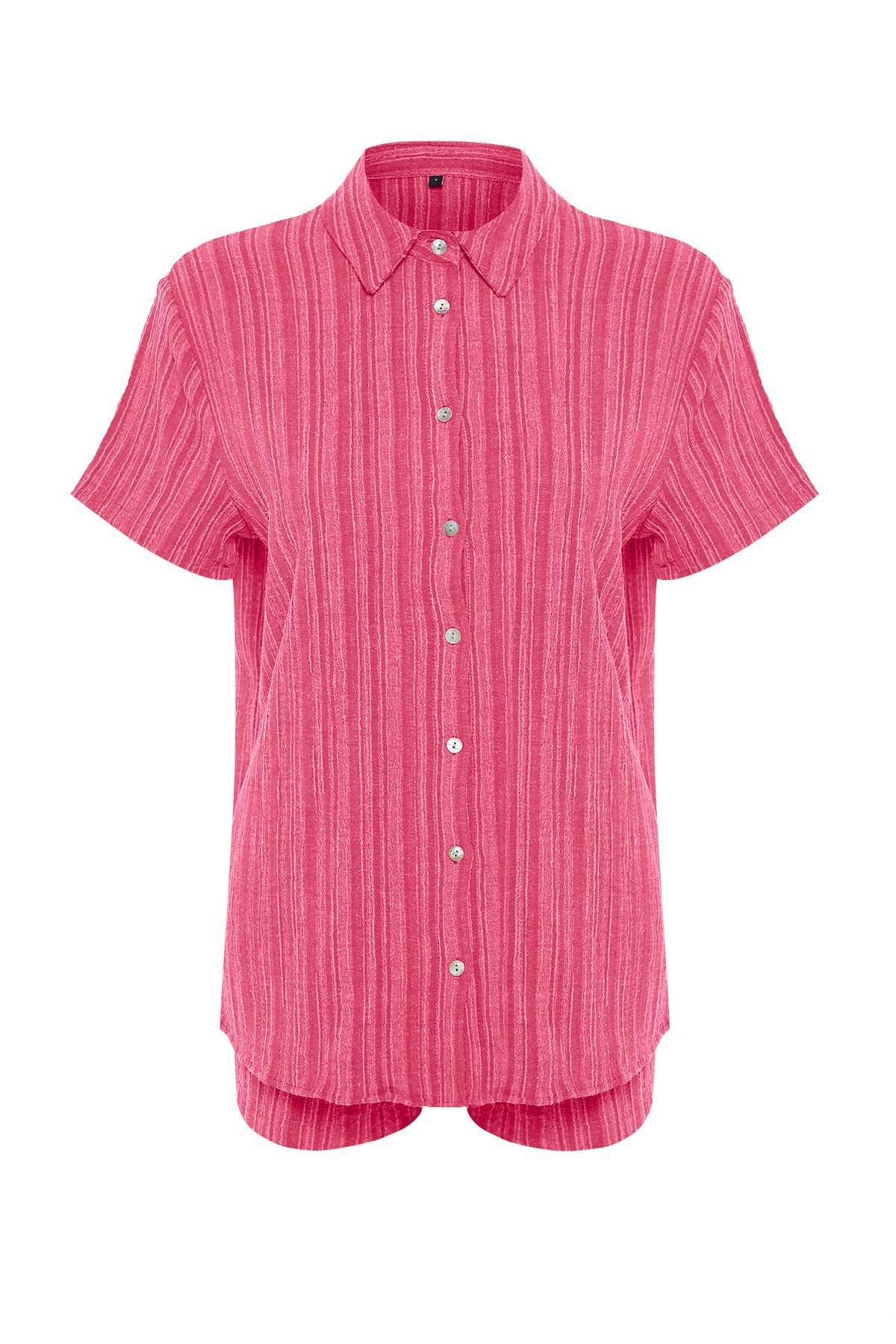 Pink Linen Blend Co-Ord Set, , large image number 5