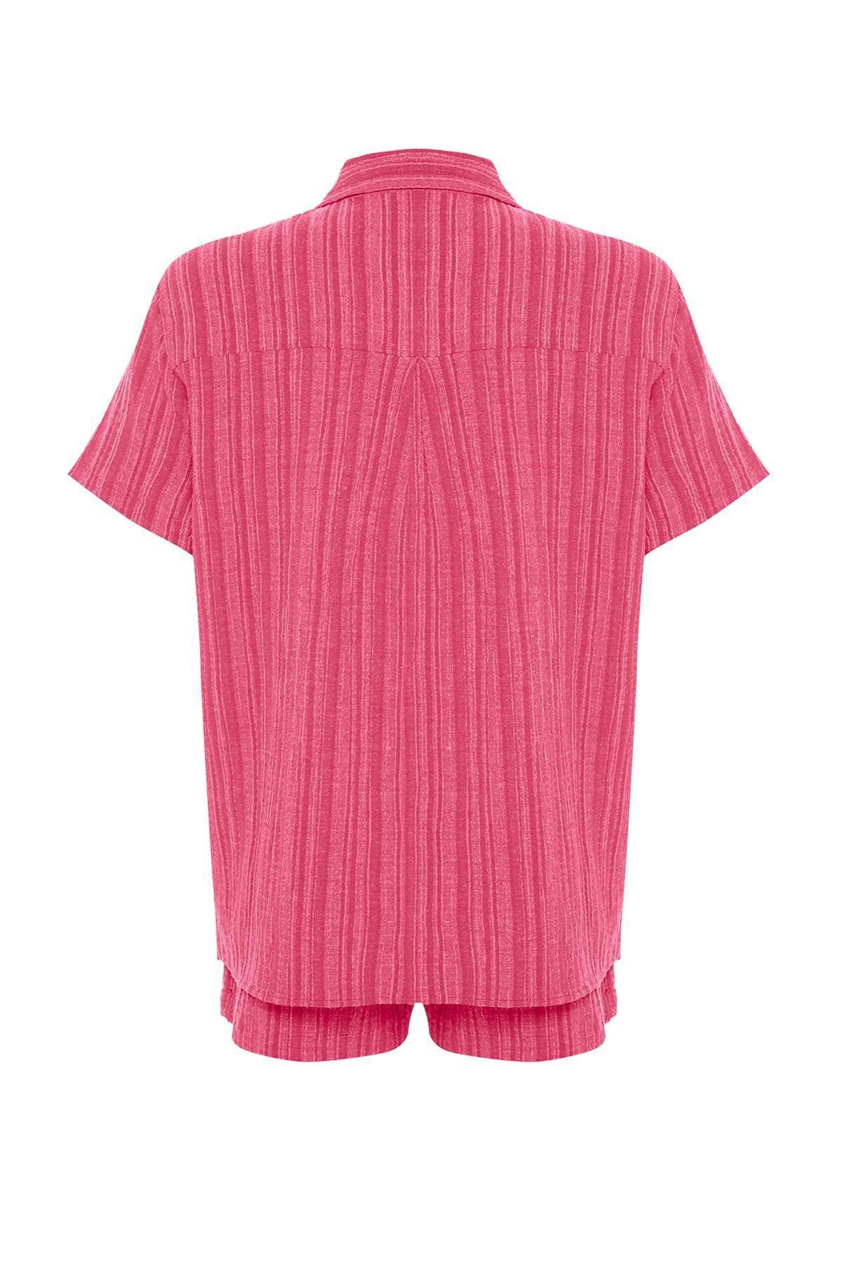 Pink Linen Blend Co-Ord Set, , large image number 7