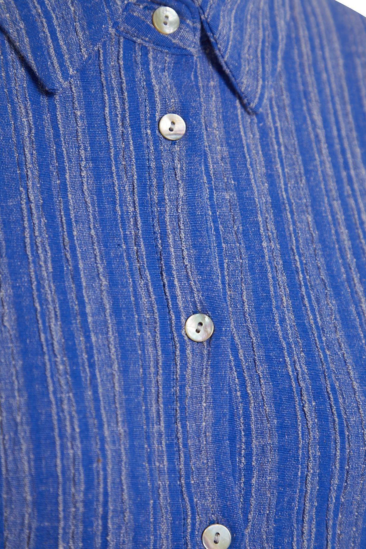 Blue Linen Blend Co-Ord Set, , large image number 6