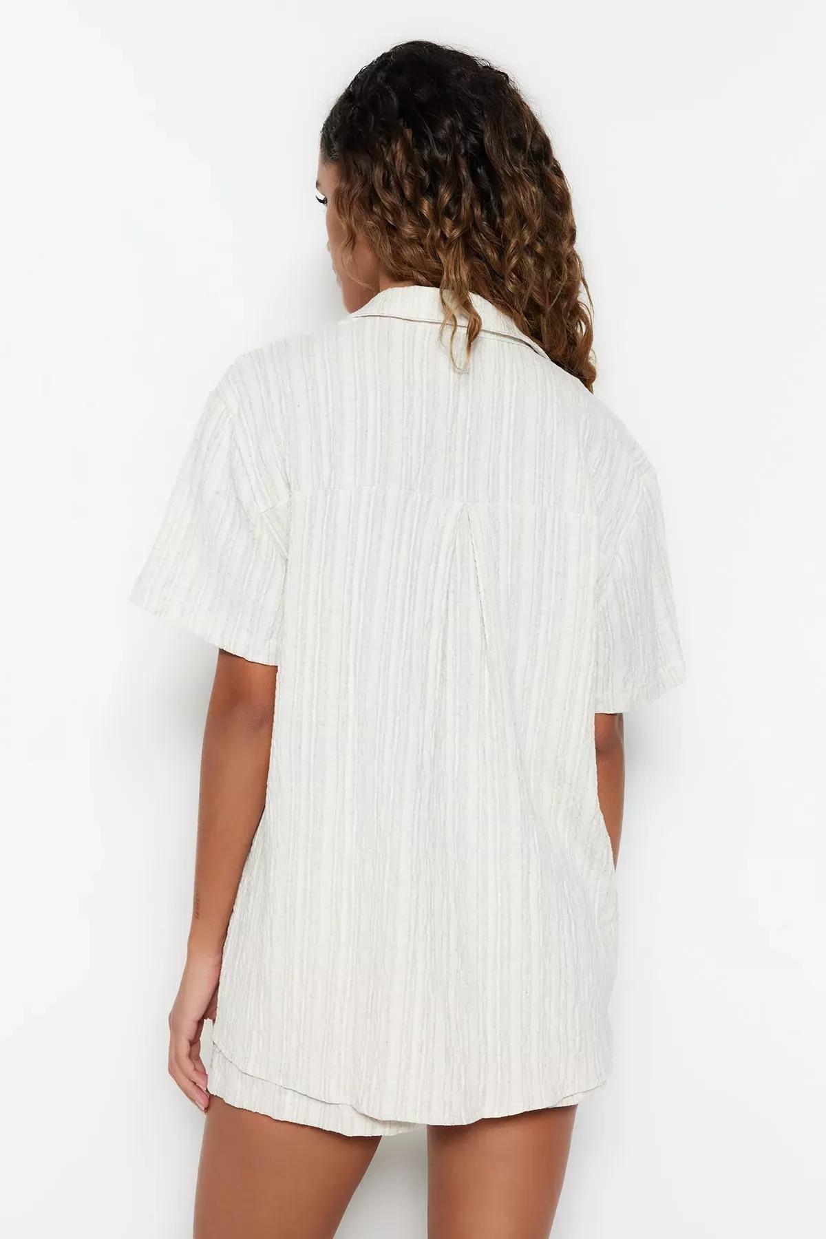 White Oversize Co-Ord Set, Ecru, large image number 5