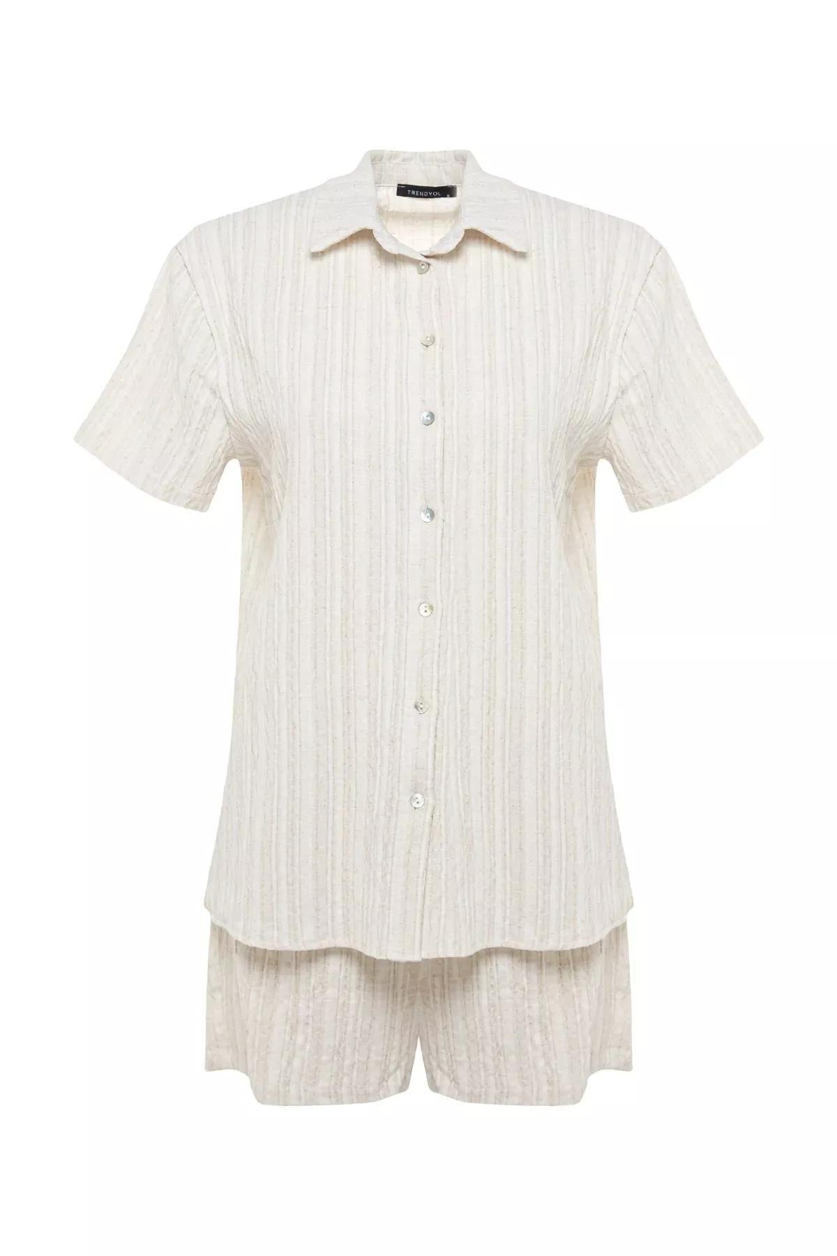 White Oversize Co-Ord Set, Ecru, large image number 6