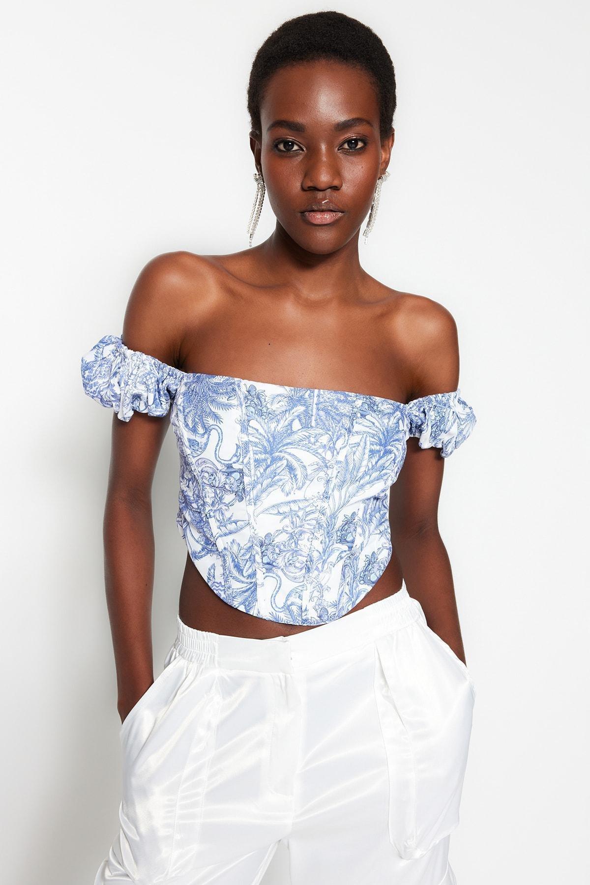 Multicolour Floral Crop Top, , large image number 0