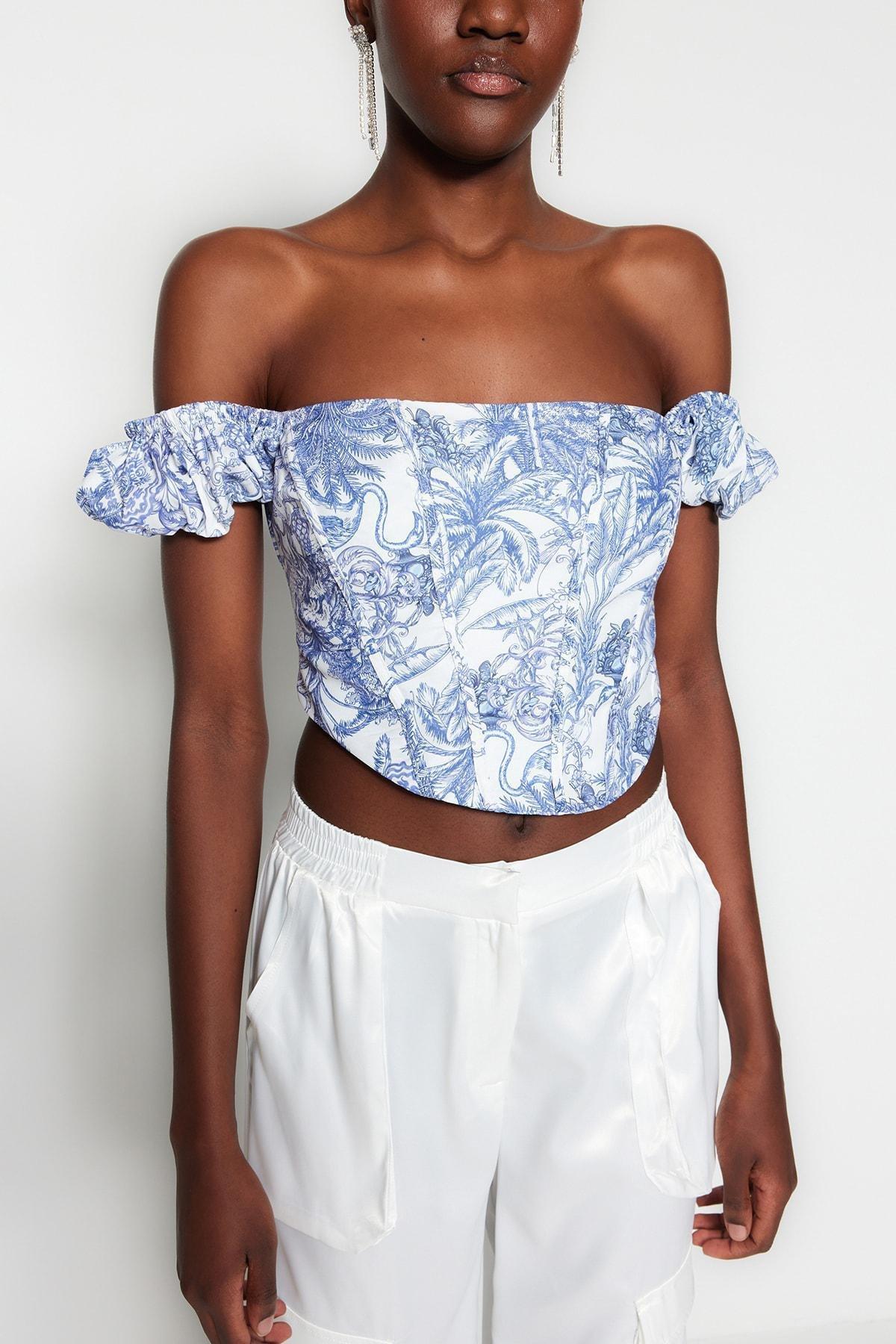 Multicolour Floral Crop Top, , large image number 2
