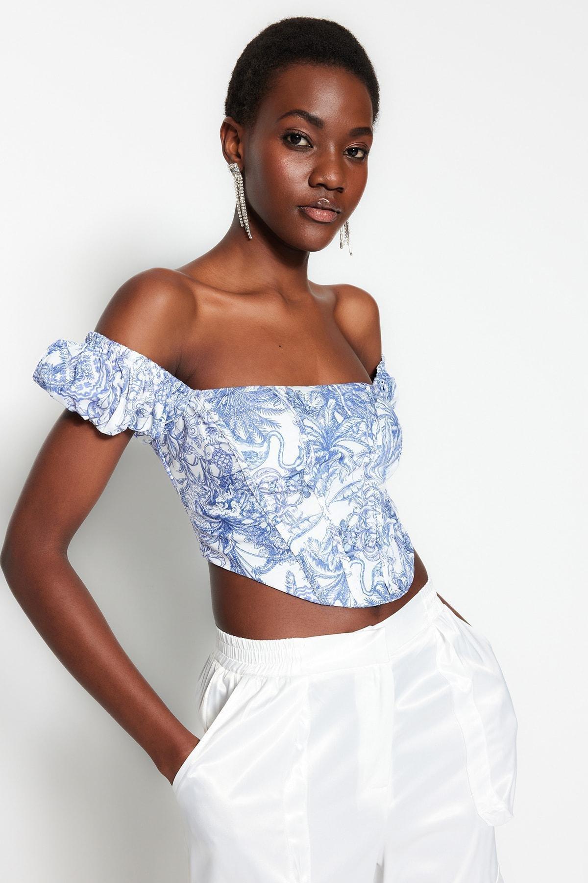 Multicolour Floral Crop Top, , large image number 3