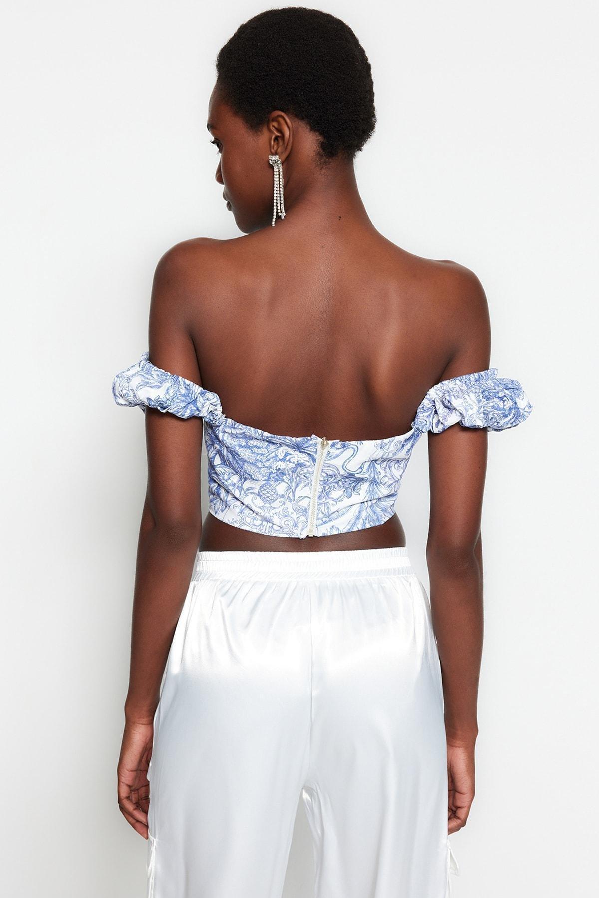Multicolour Floral Crop Top, , large image number 5