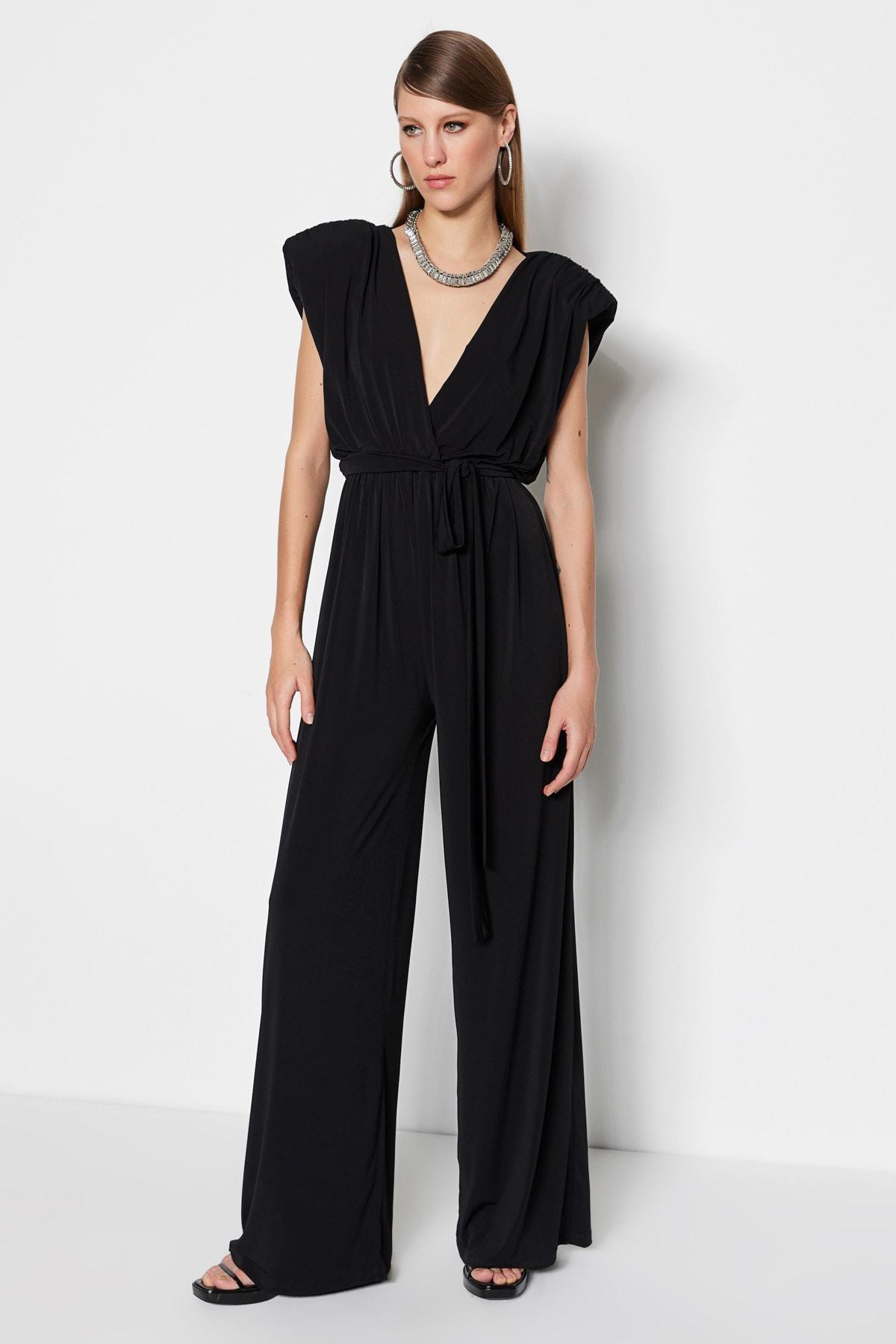 Black Cache-Coeur Jumpsuit, , large image number 2