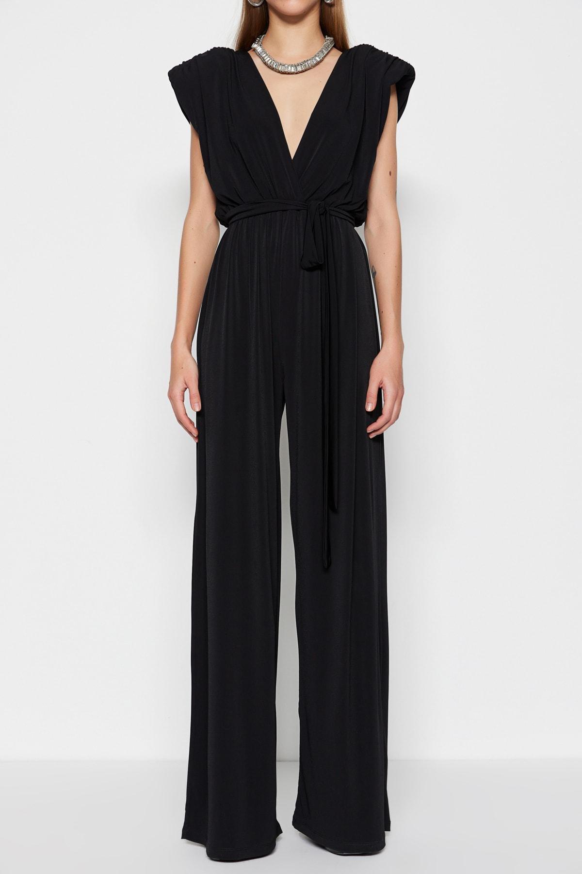 Black Cache-Coeur Jumpsuit, , large image number 3