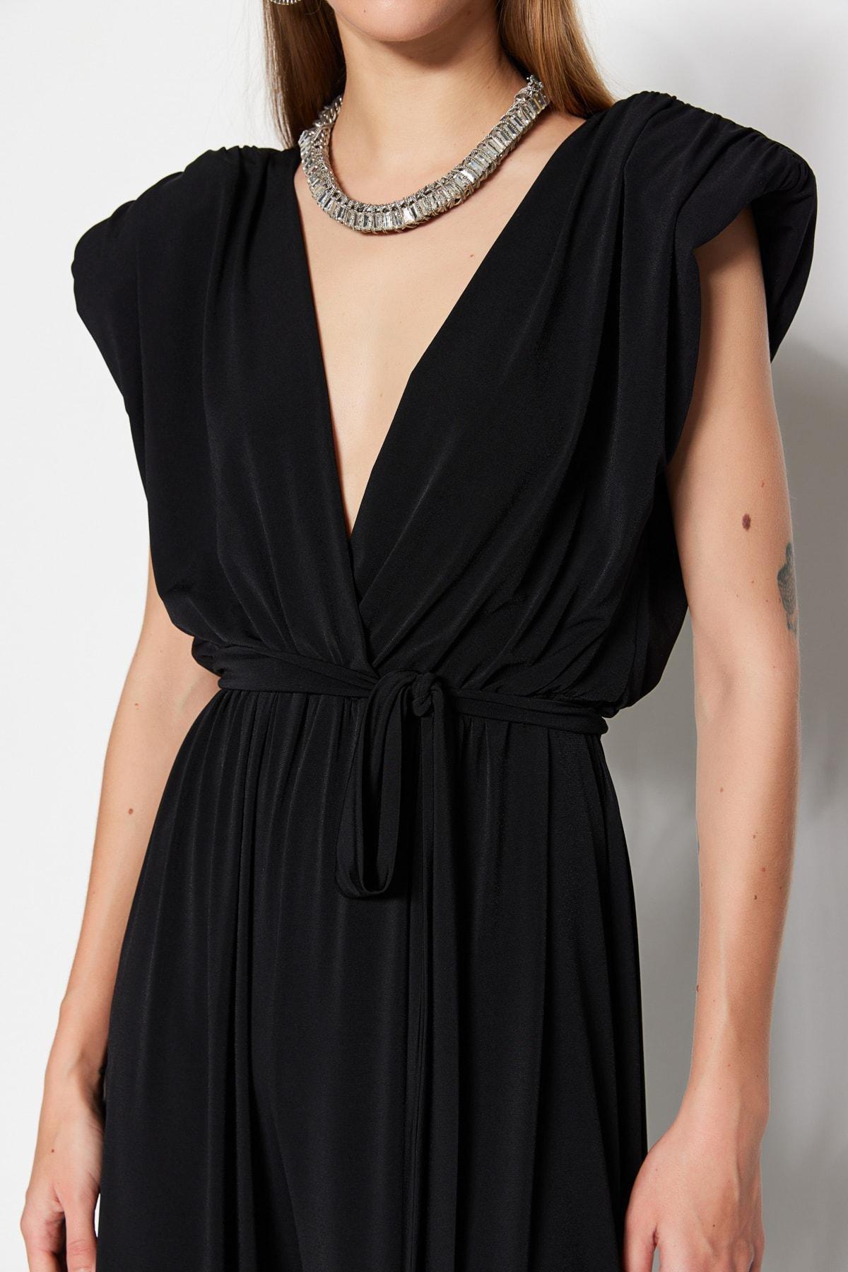 Black Cache-Coeur Jumpsuit, , large image number 4