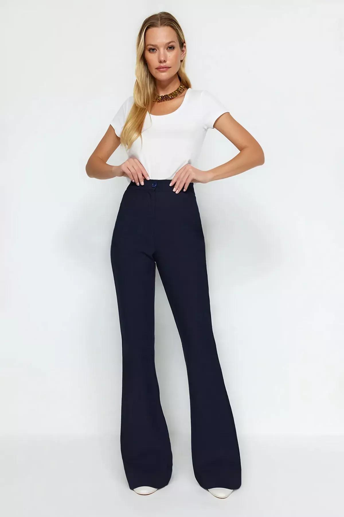 Navy Bootcut Pants, Dark blue, large image number 1