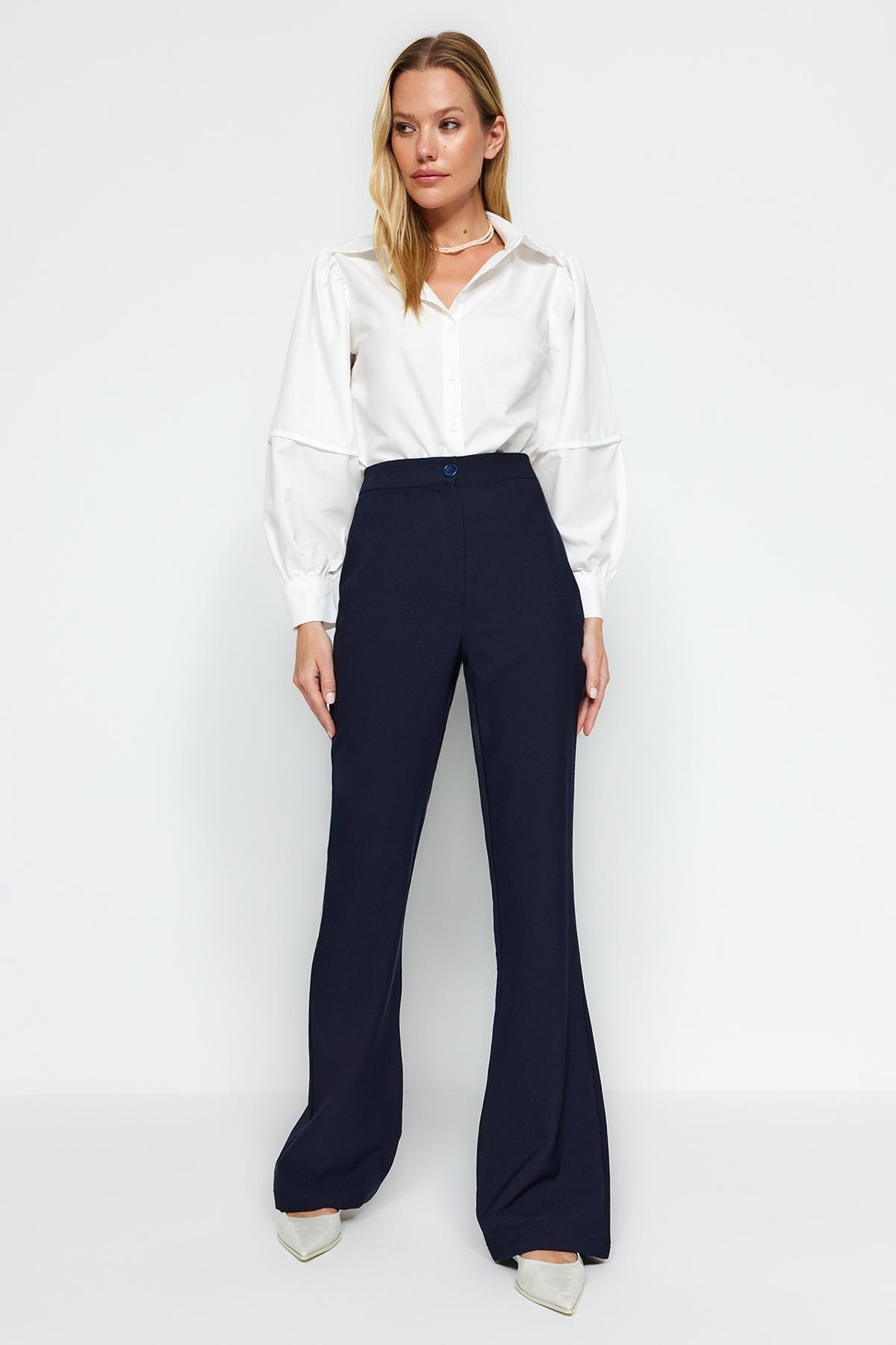 Navy Bootcut Pants, Dark blue, large image number 4