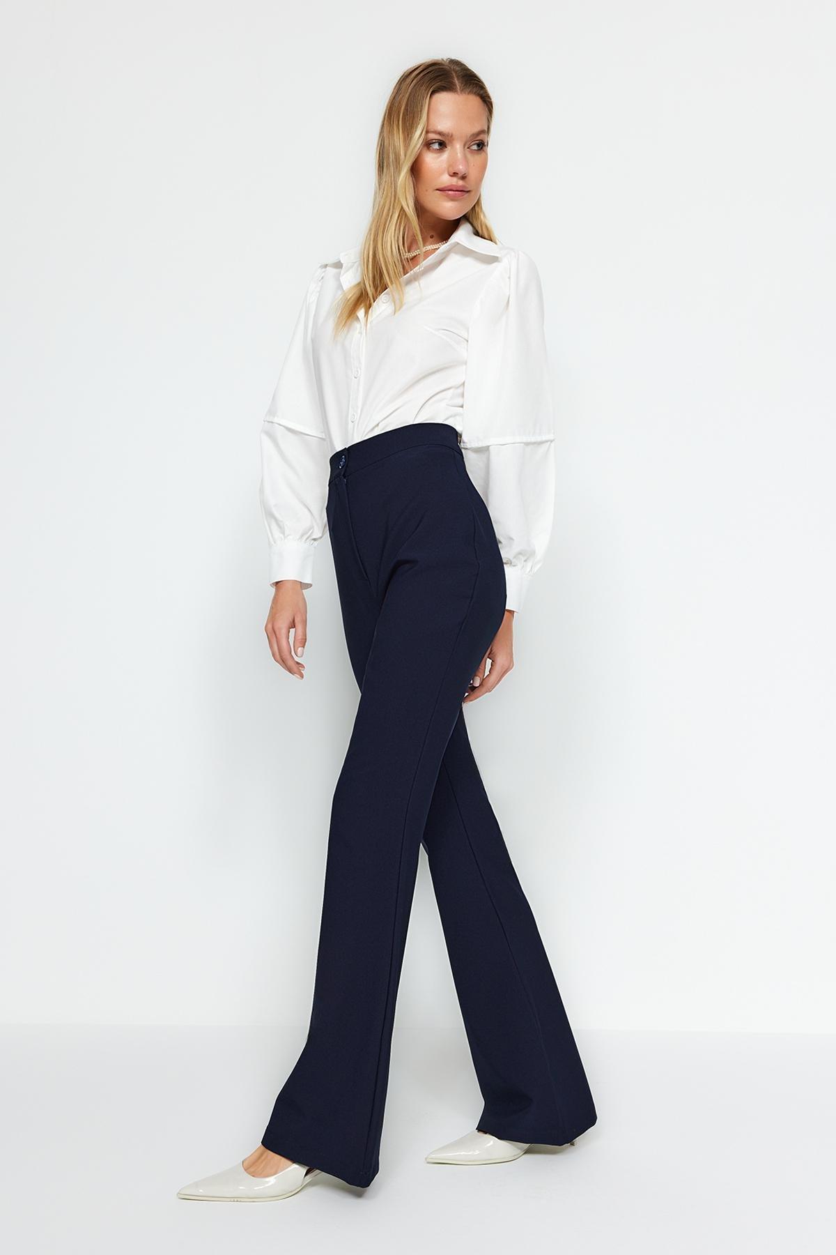 Navy Bootcut Pants, Dark blue, large image number 7