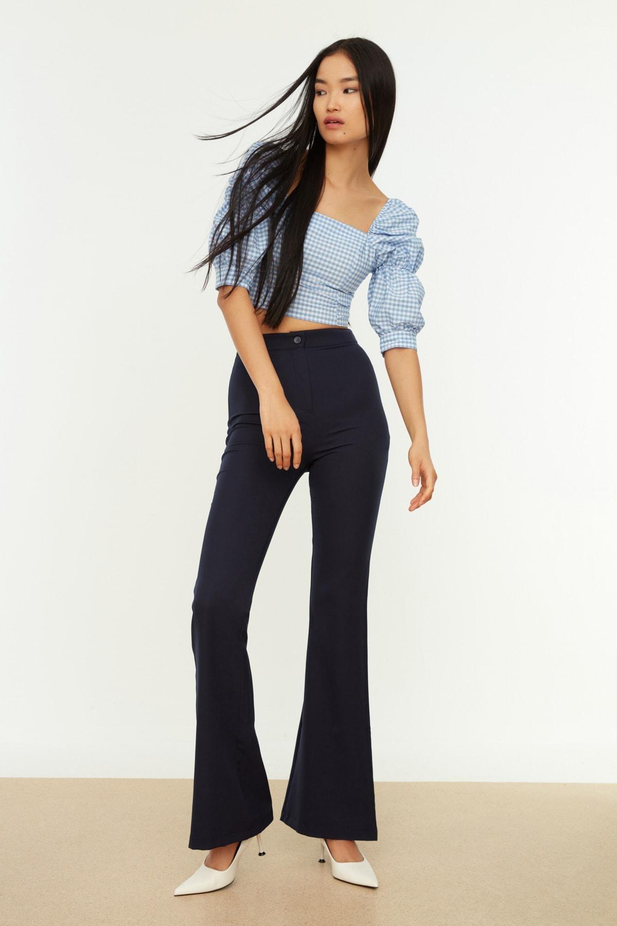 Navy Bootcut Pants, Dark blue, large image number 12