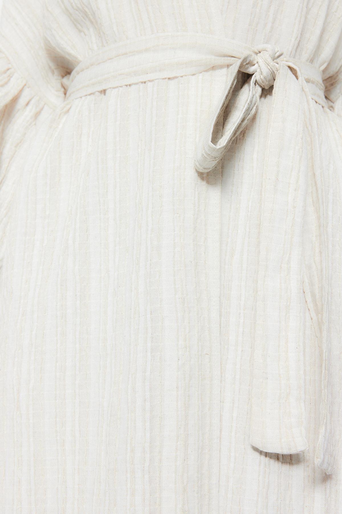 Ruffled Sleeves Belted Kimono, , large image number 5
