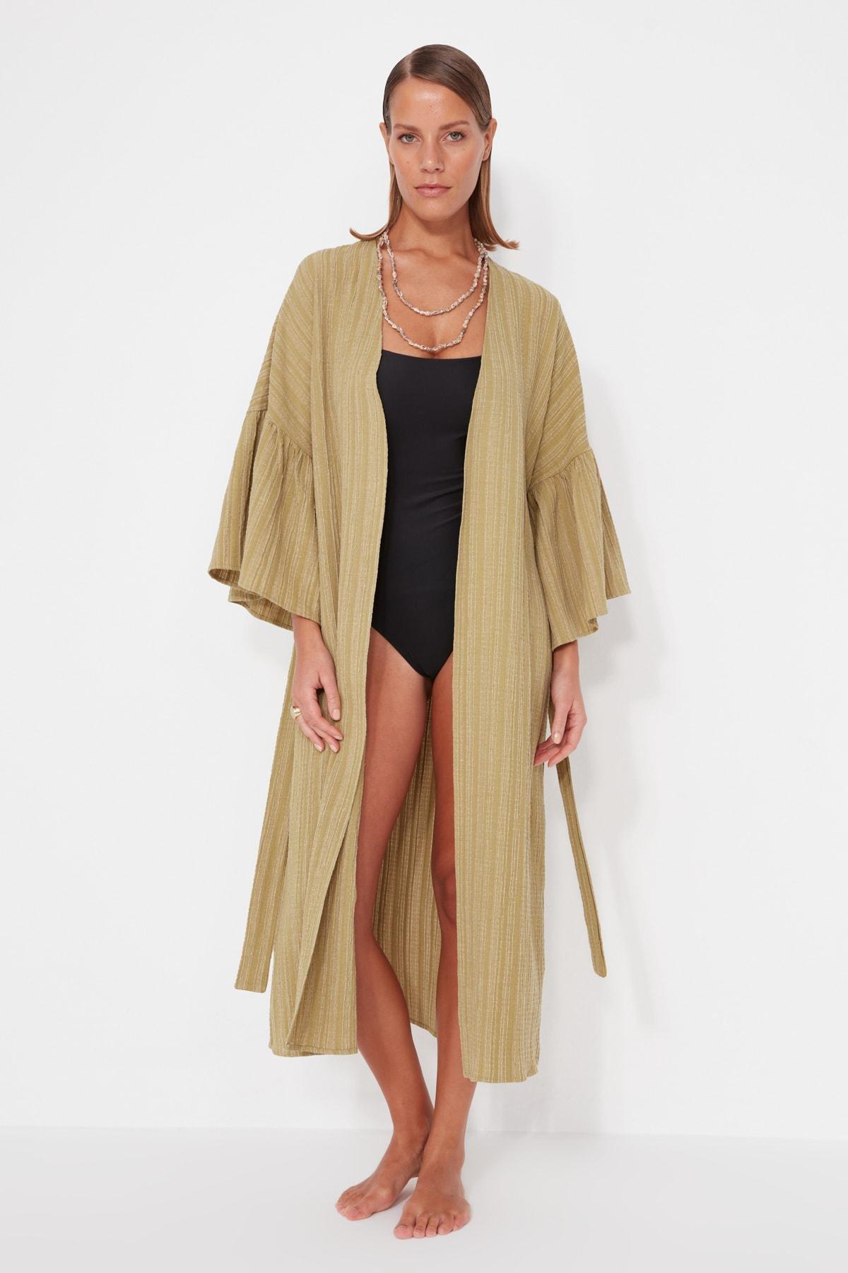 Khaki Kimono, , large image number 0