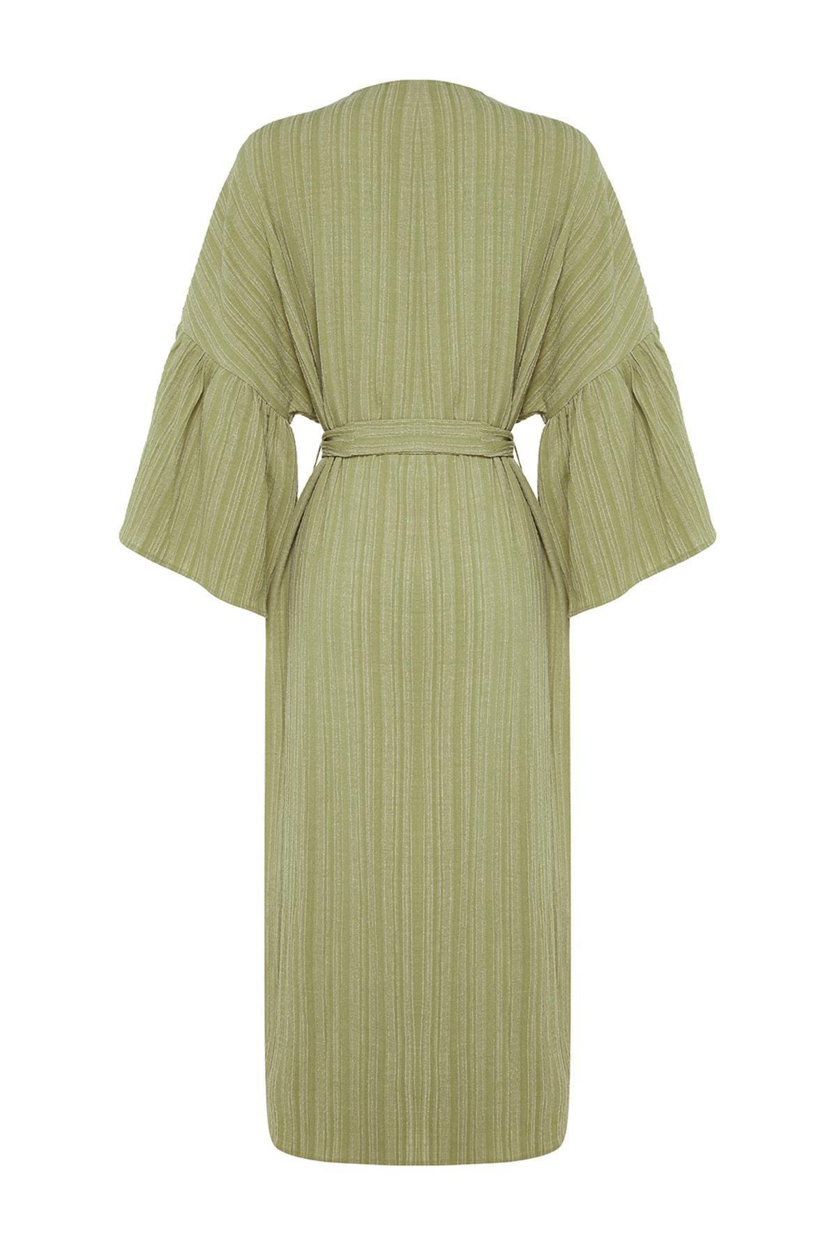 Trendyol - Khaki V-Neck Kimono