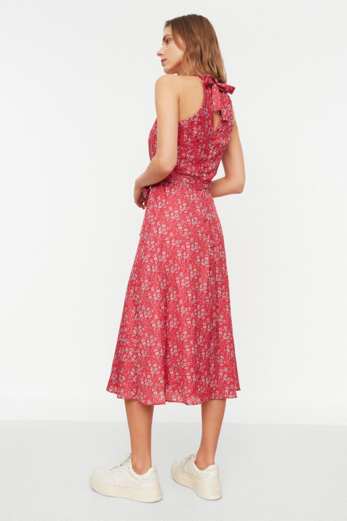Pink A-Line Floral Dress, , large image number 4
