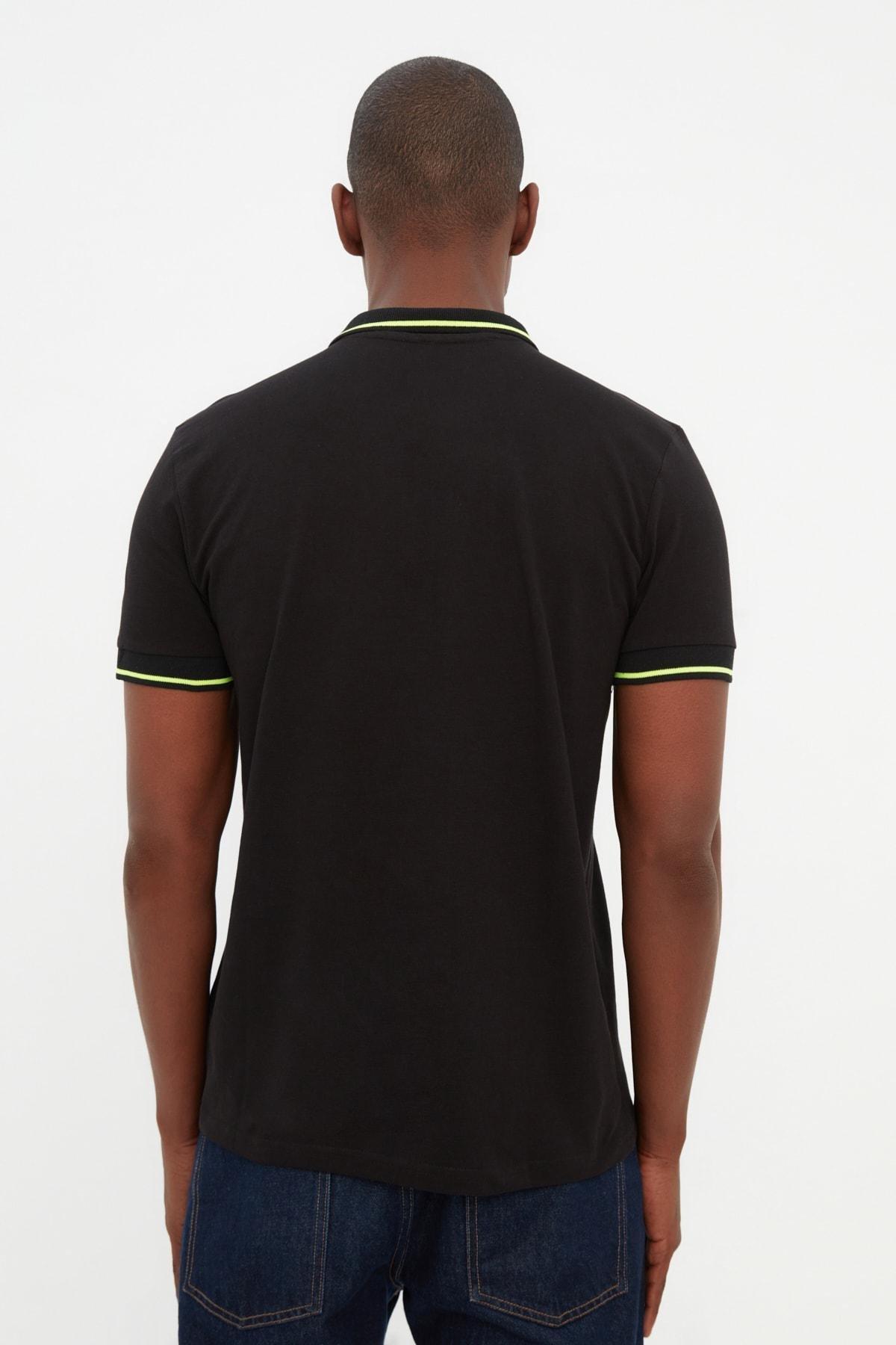 Black Polo Neck Polo T-Shirt, , large image number 8