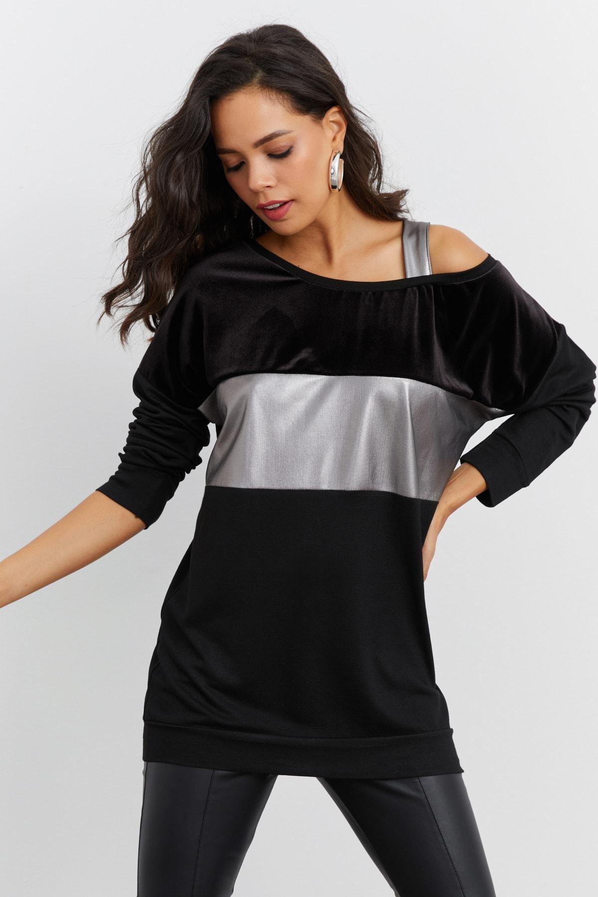 Black Satin Finish Blouse, , large image number 5