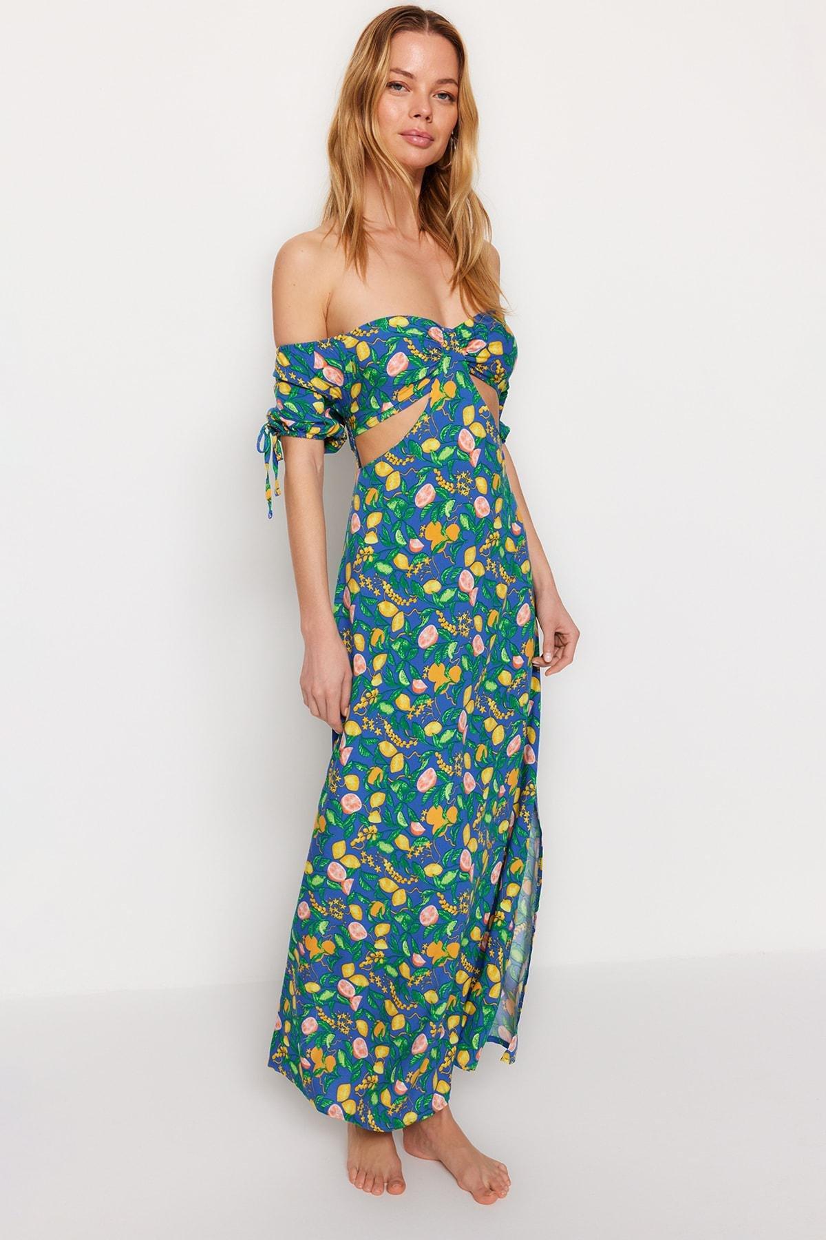 Multicolour A-Line Tropical Dress, , large image number 0