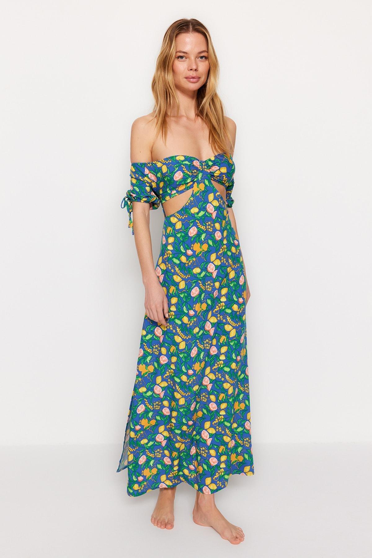 Multicolour A-Line Tropical Dress, , large image number 2