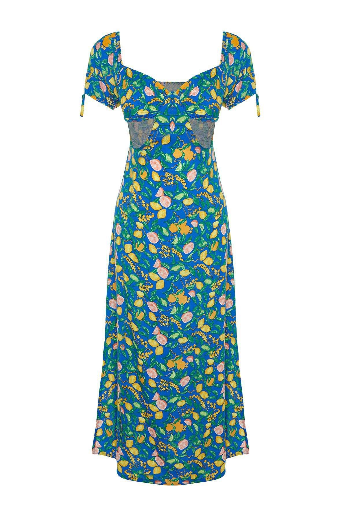 Multicolour A-Line Tropical Dress, , large image number 5