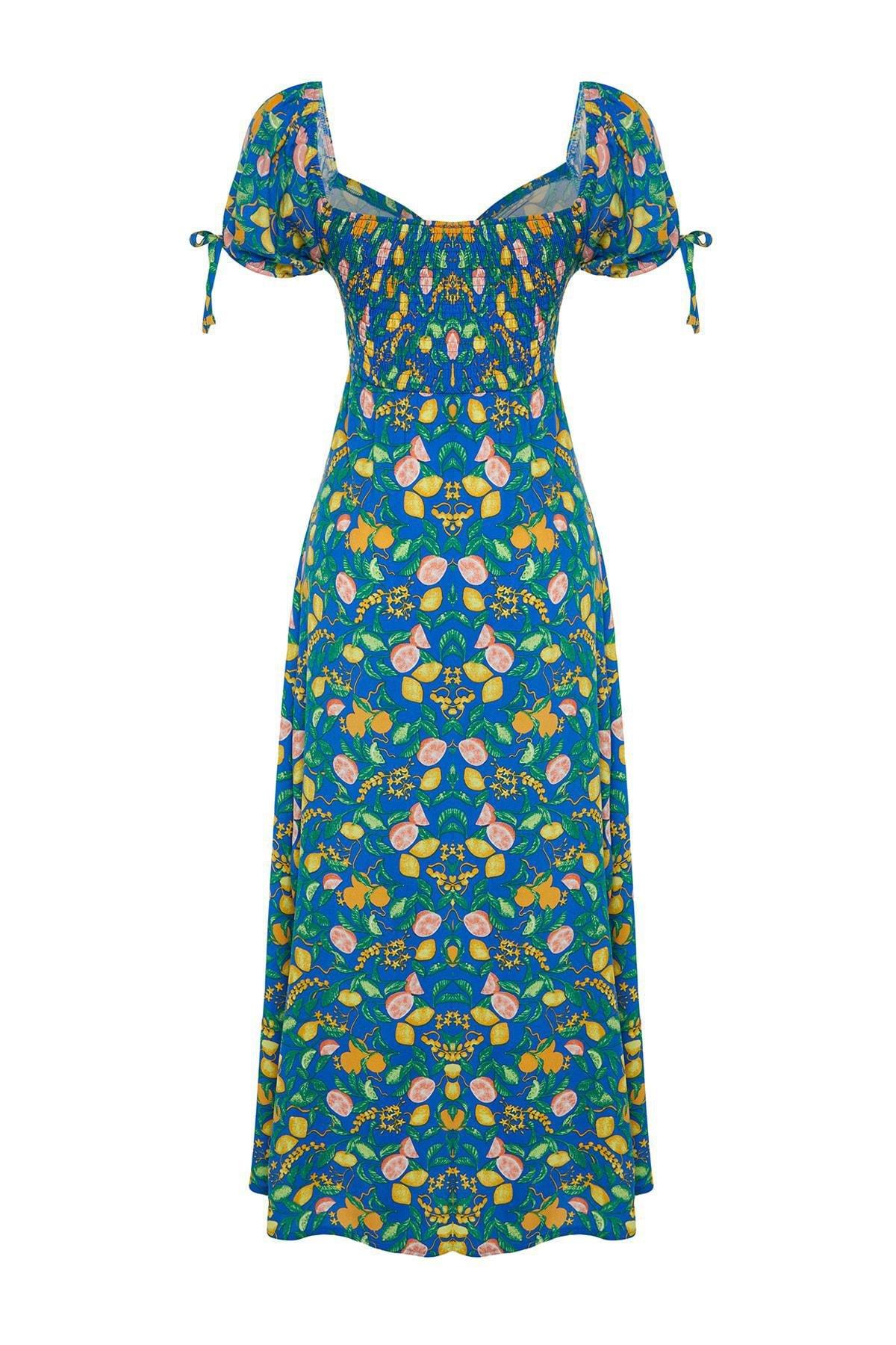 Multicolour A-Line Tropical Dress, , large image number 6