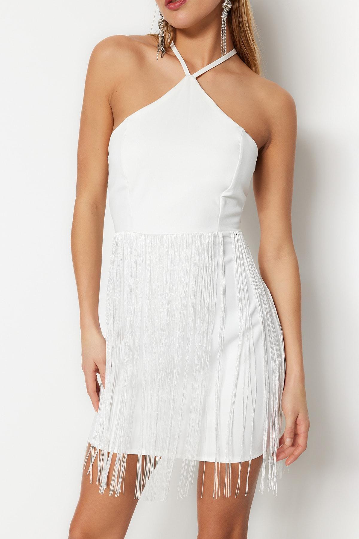 White Halterneck Dress, , large image number 3