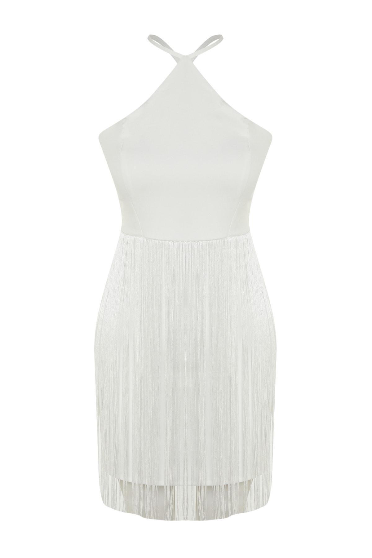 White Halterneck Dress, , large image number 5