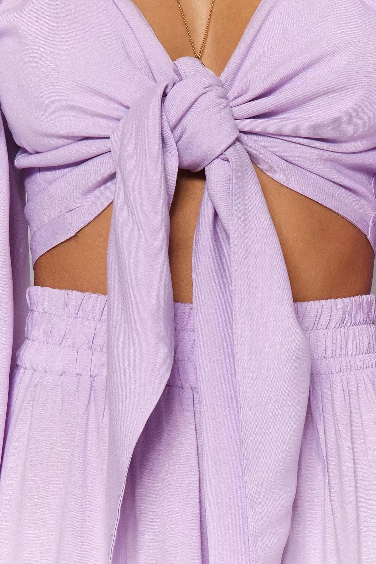 Purple V-Neck Co-Ord Set, Purple, large image number 4