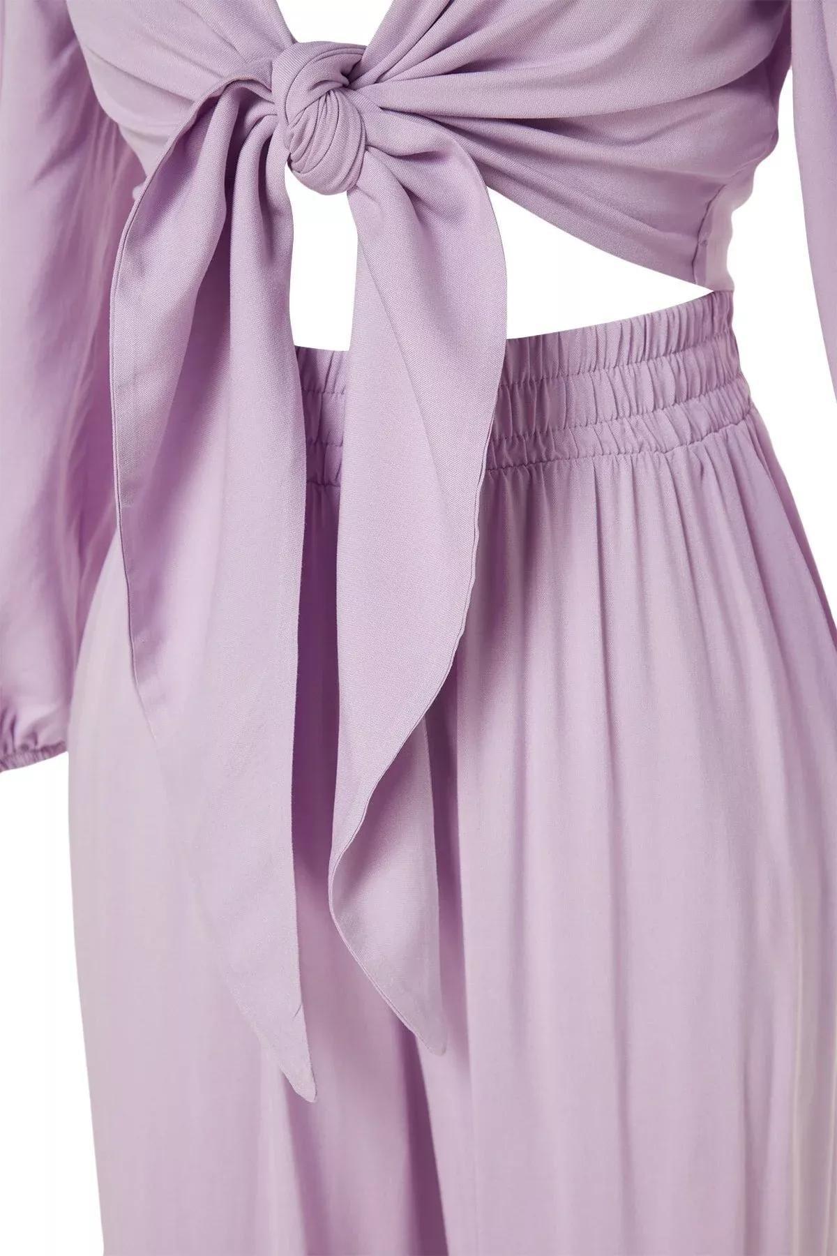 Purple V-Neck Co-Ord Set, Purple, large image number 6