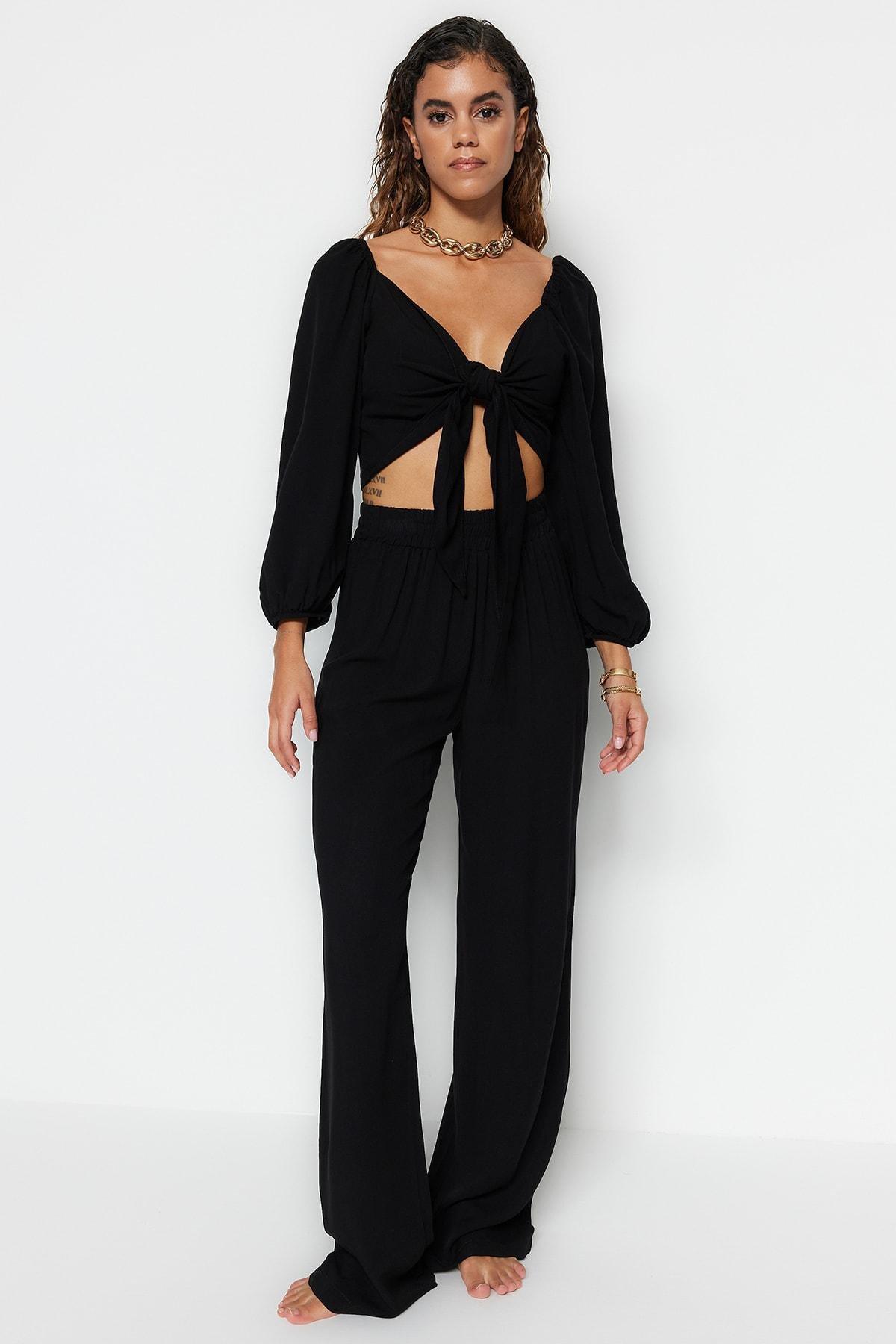 Black Knotted Co-Ord Set, , large image number 2