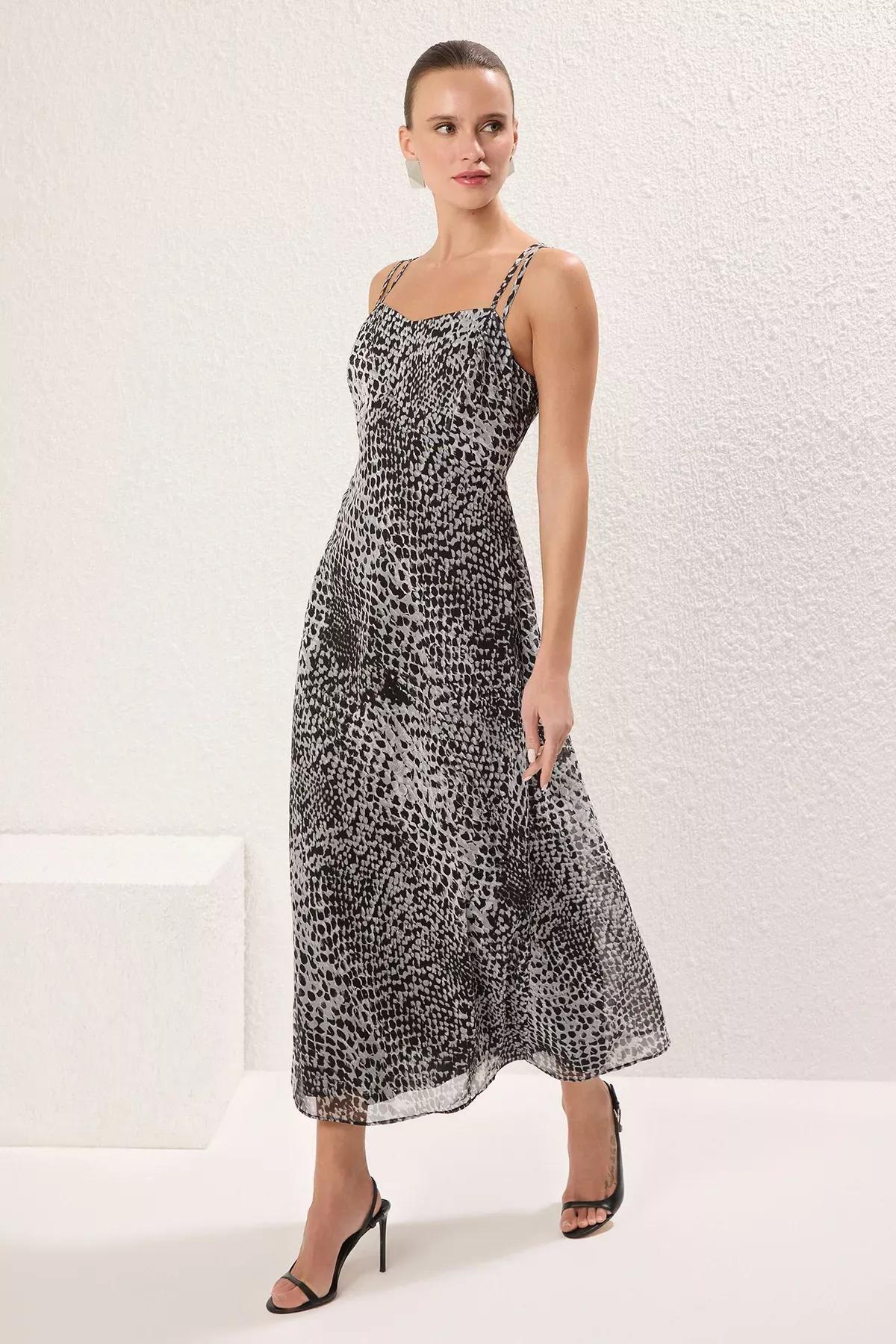 Black Ethnic Maxi Dress, , large image number 0