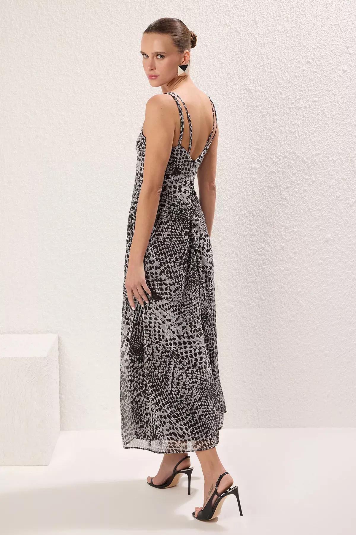 Black Ethnic Maxi Dress, , large image number 1