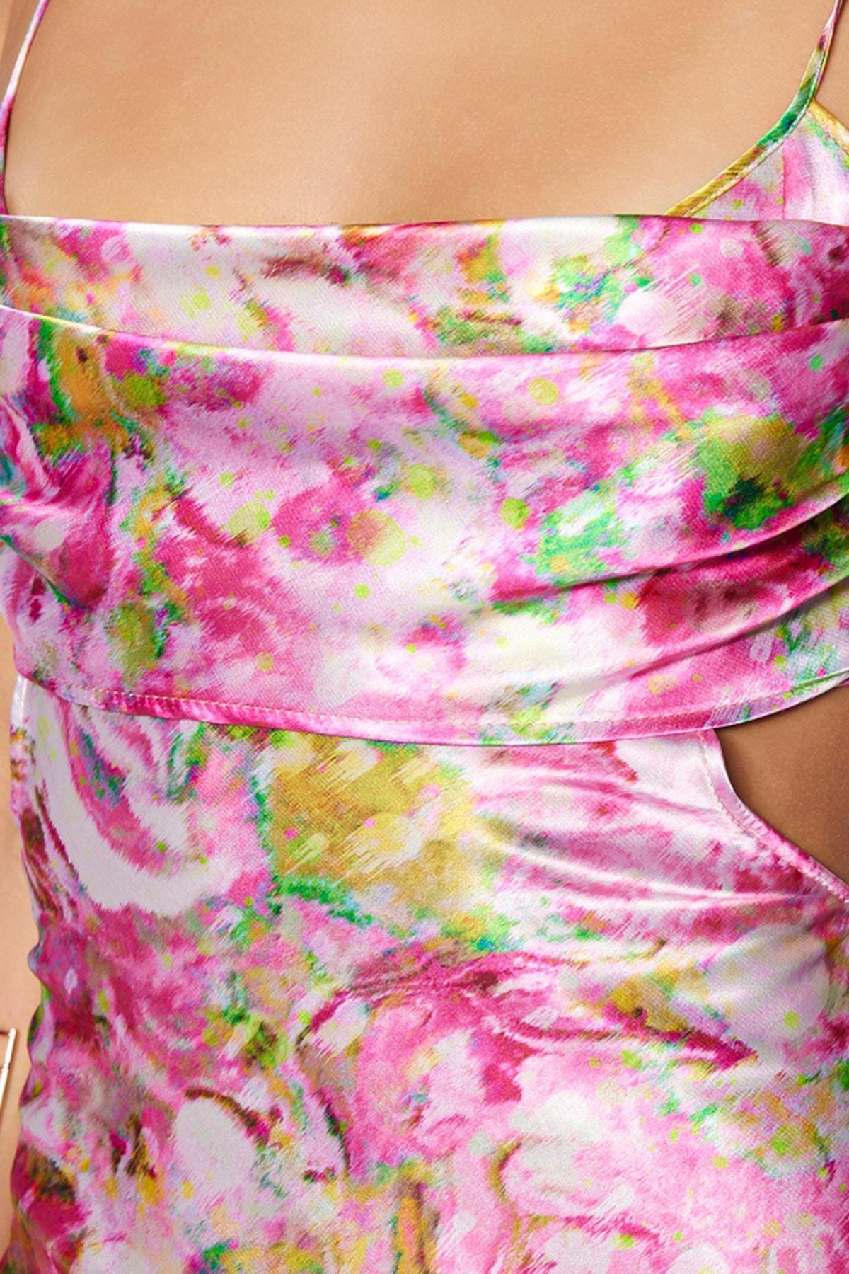 Multicolour Floral Shift Dress, , large image number 4