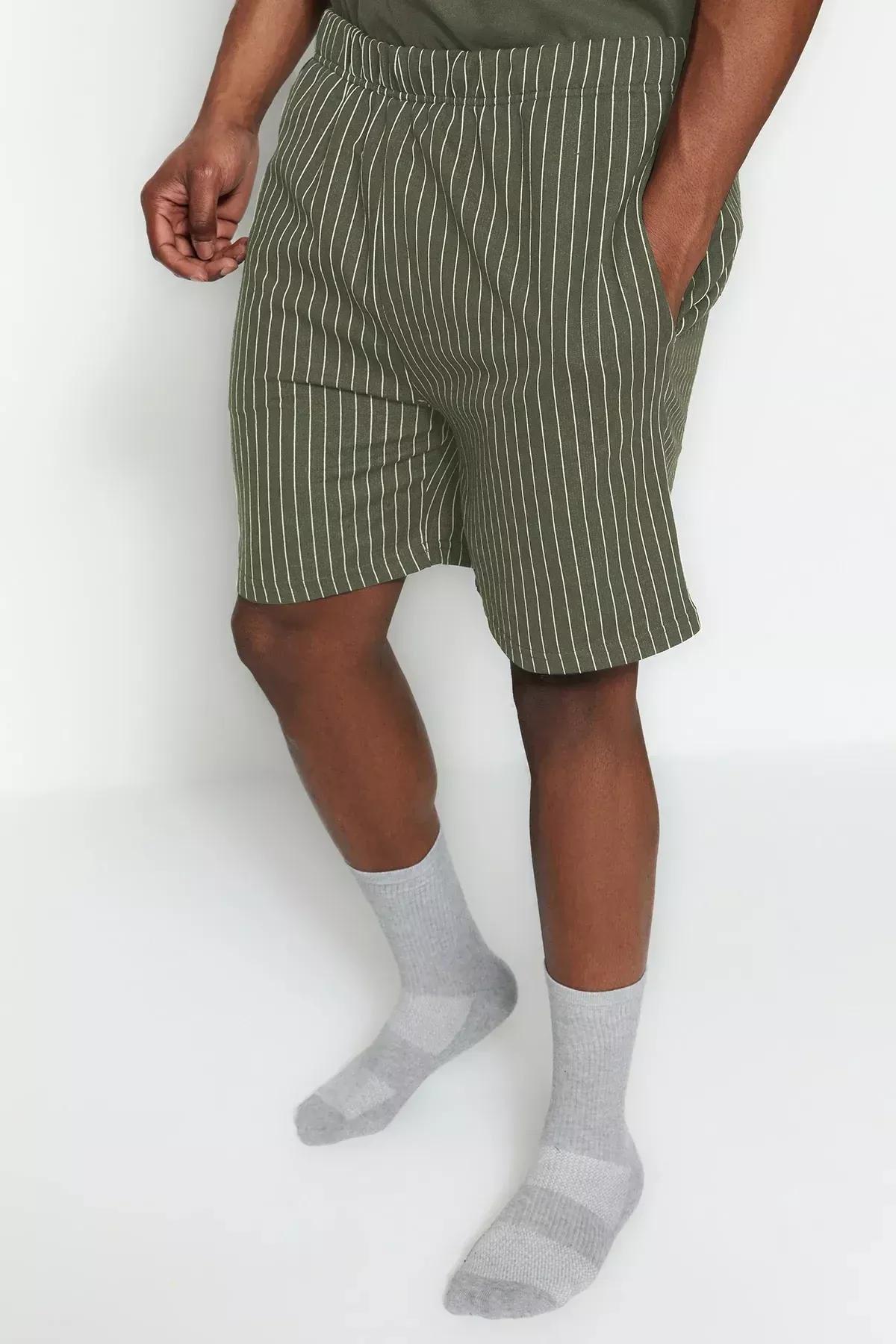 Khaki Plus Size Knitted Pyjama Set, Khaki, large image number 8