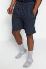 Trendyol - Navy Plain Plus Size Pajama Set