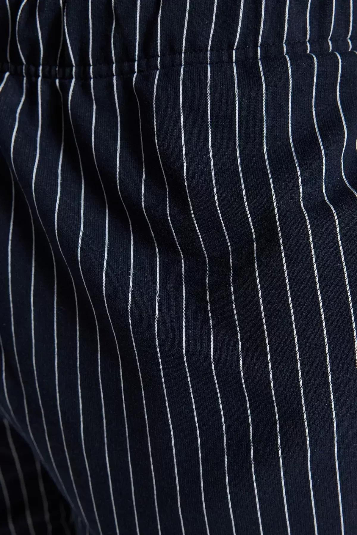 Navy Plain Plus Size Pajama Set, , large image number 9
