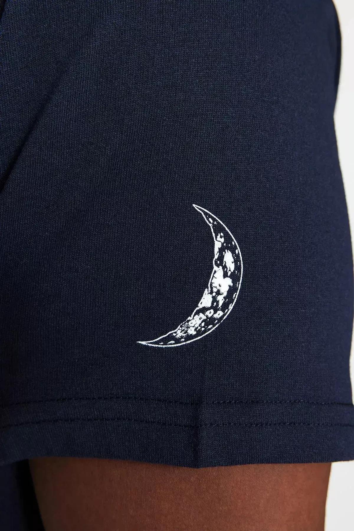 Navy Plain Plus Size Pajama Set, , large image number 12