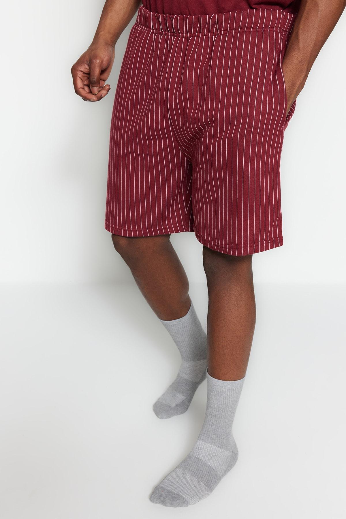Burgundy Plain Plus Size Pajama Set, Burgundy, large image number 5