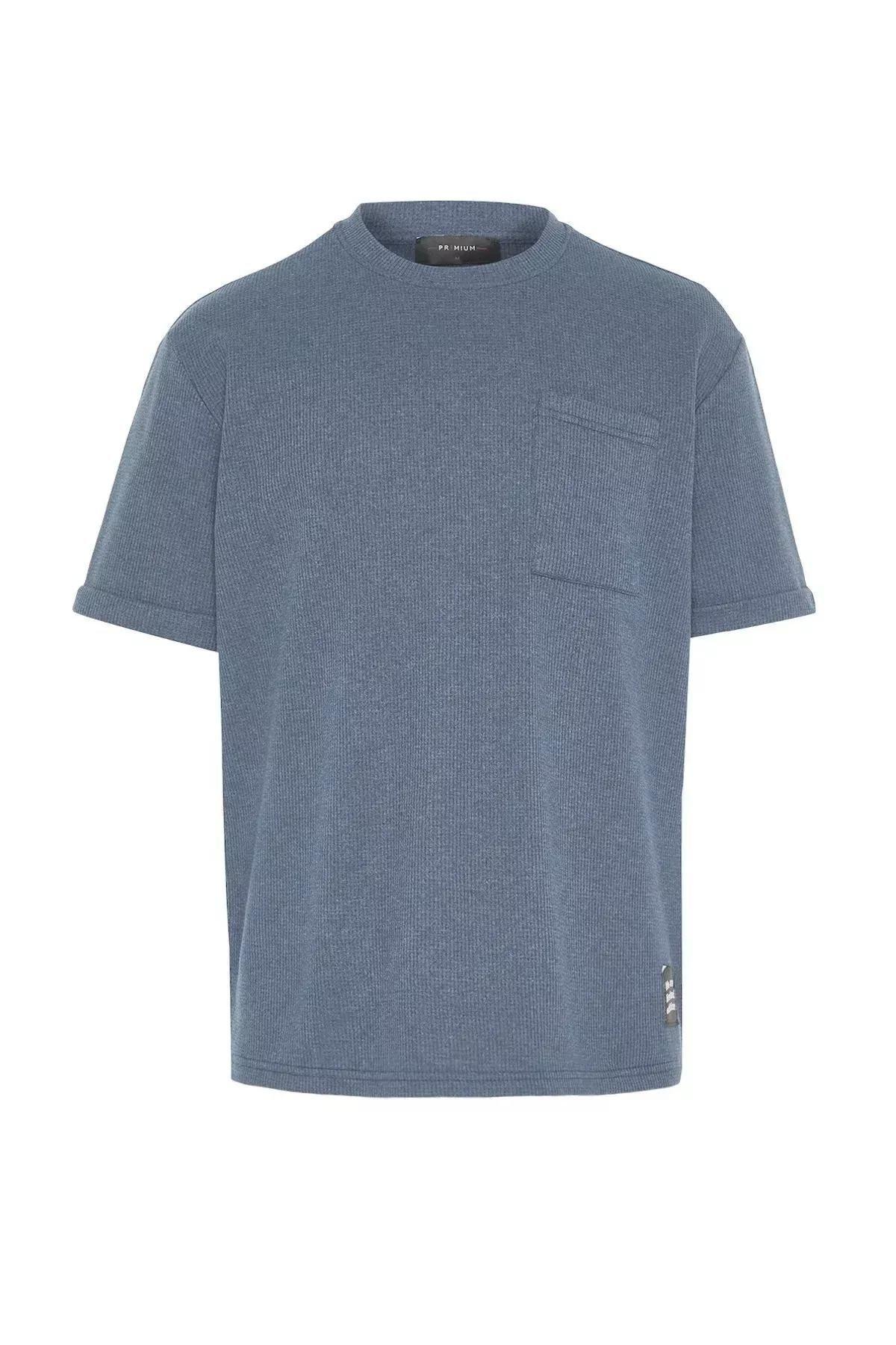 Navy Oversized Patterned T Shirt, C101_2796, large image number 8