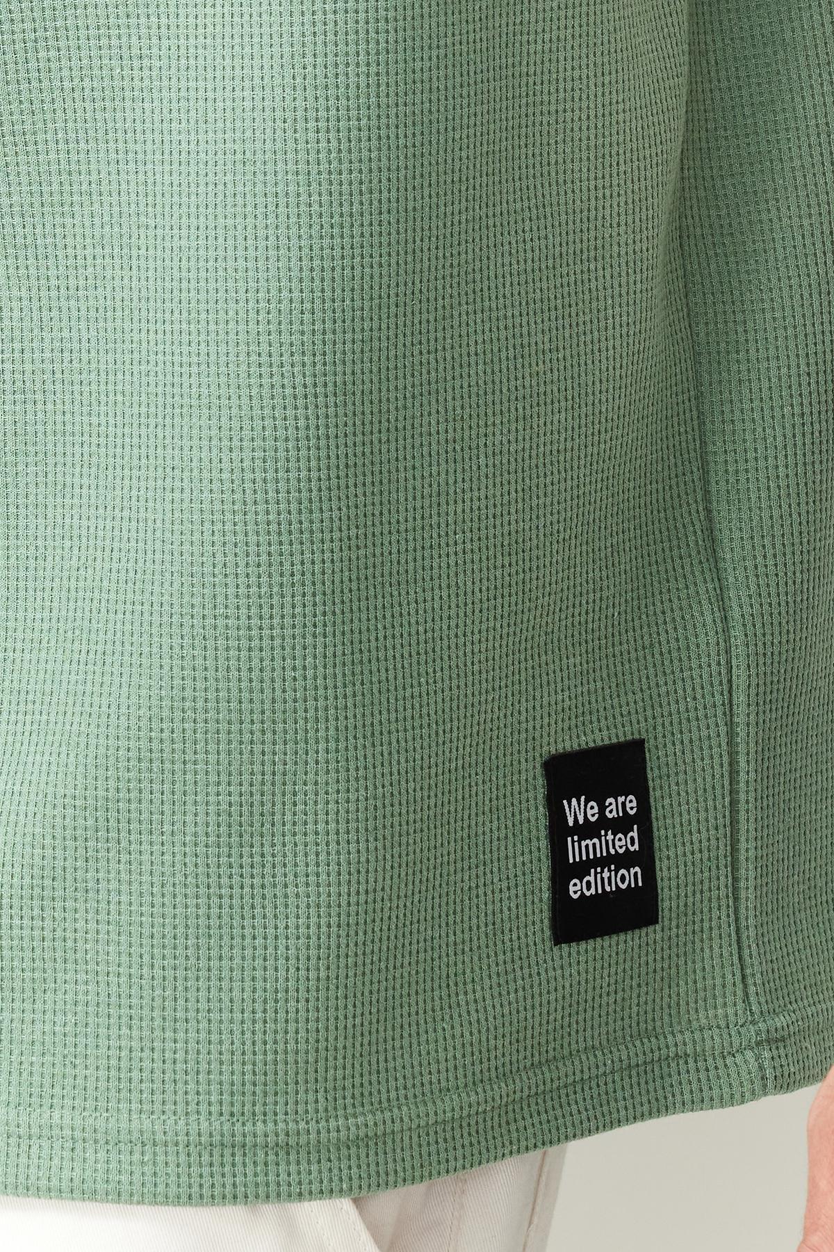 Basic Mint Relaxed/Relaxed Cut Textured Waffle Pocket Labeled Short Sleeve T-Shirt TMNSS23TS00077, single, , large image number 3
