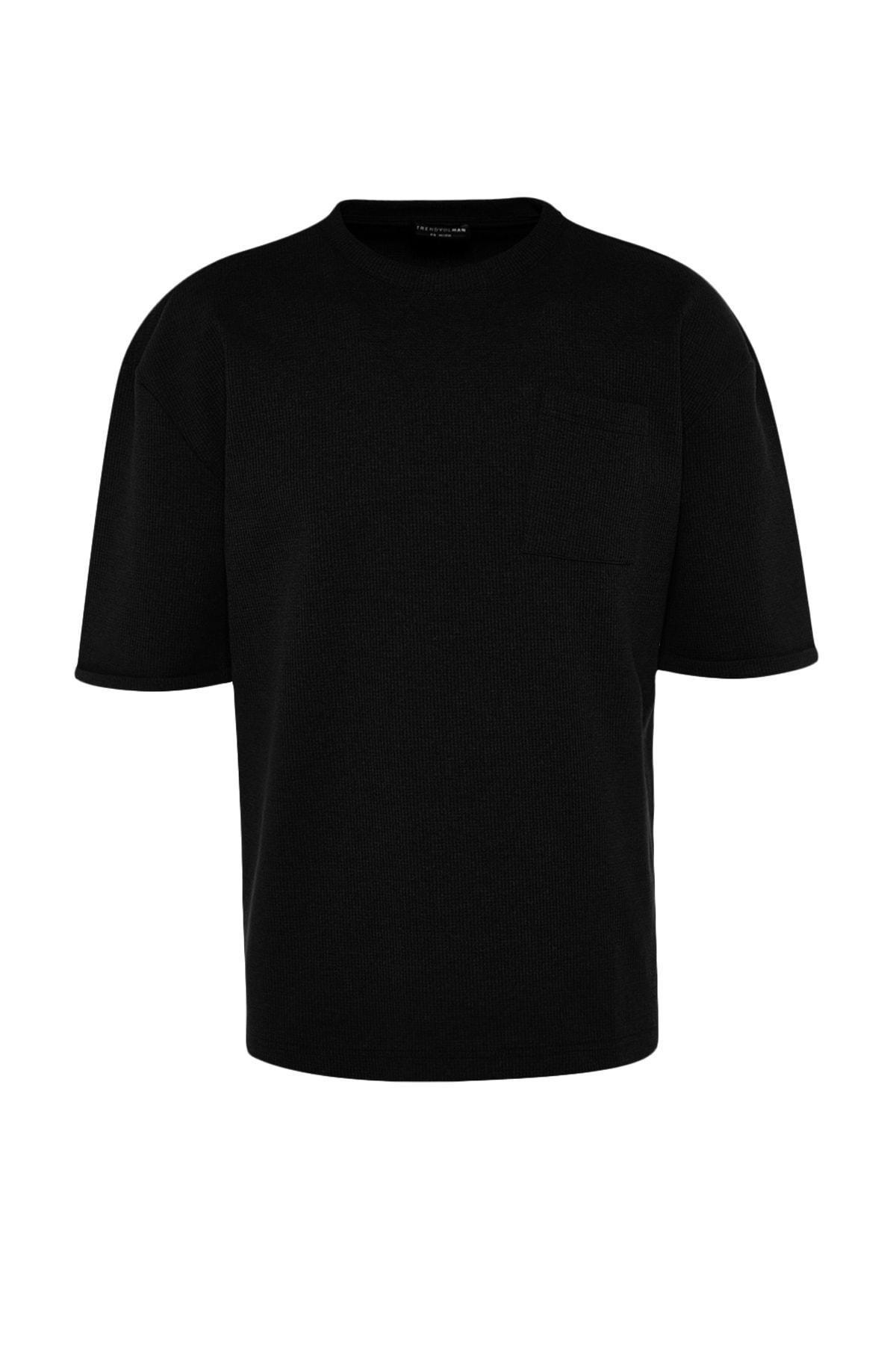 Black Relaxed T-Shirt, , large image number 7